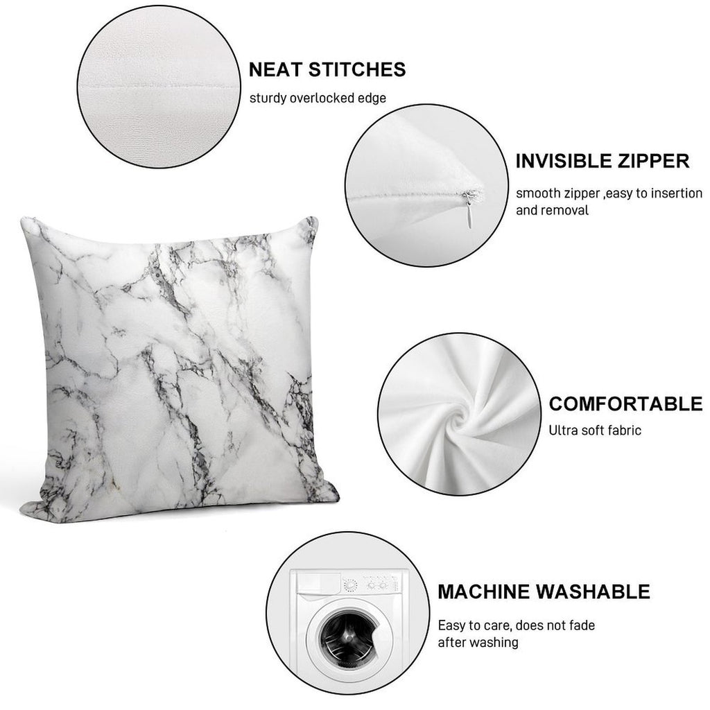 Marble Soft Short Plush Fabric Throw Pillow