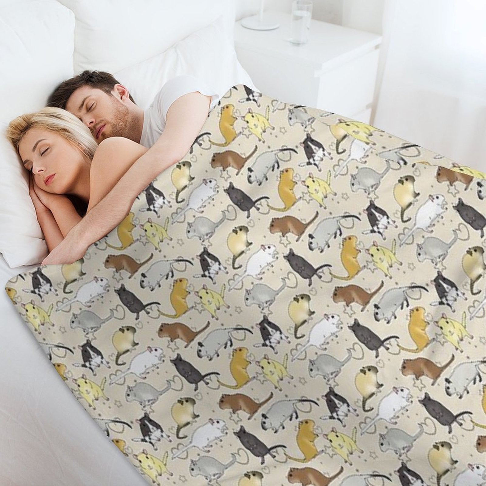 Gerbil Pattern Simple But Cute All-season Throw Blanket