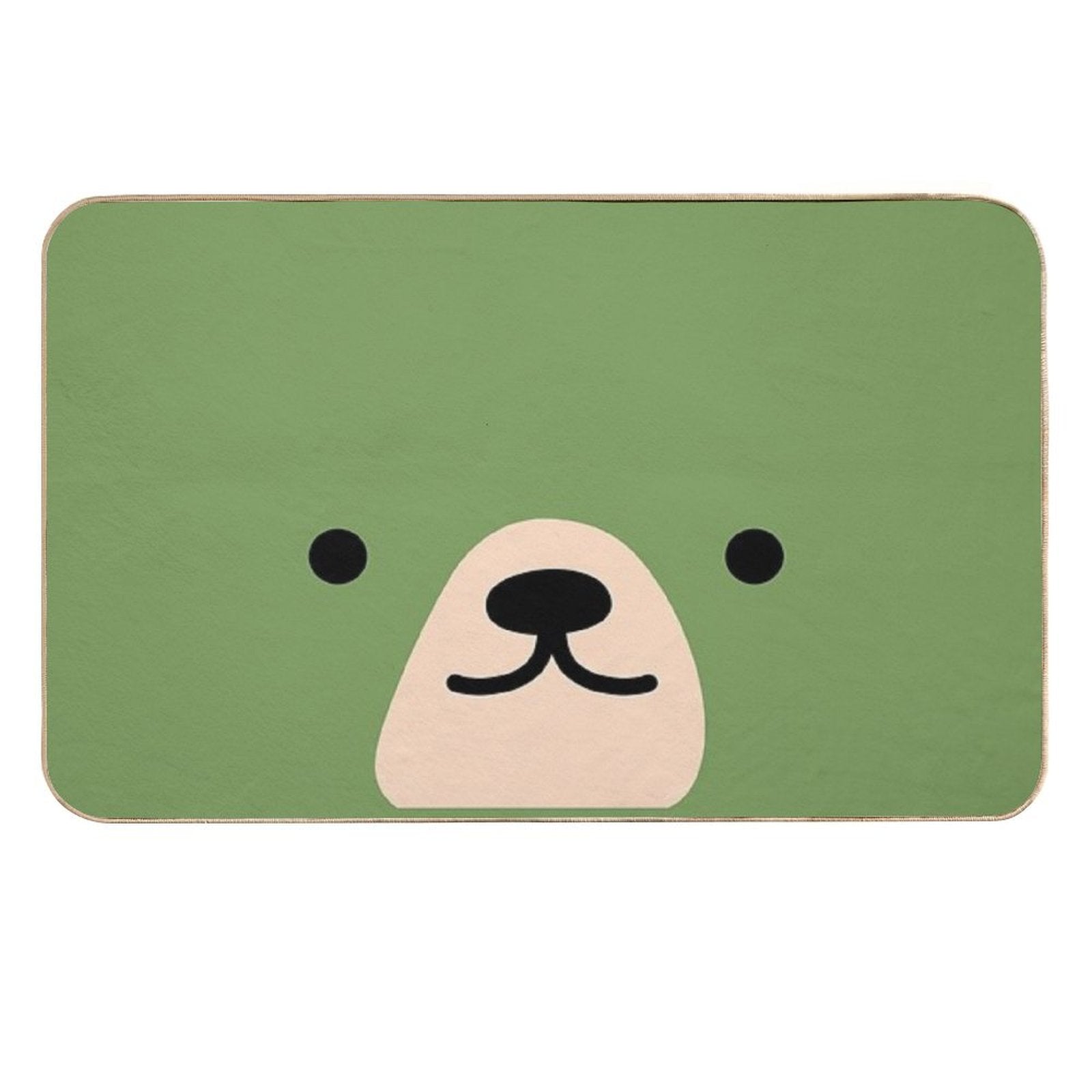 Cute Green Bear Face  Multi-Purpose Bath Mat