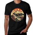 Japanese Fuji Mount Aesthetic Culture Japan Inspired Asian  Oversized Silhouette T-Shirt
