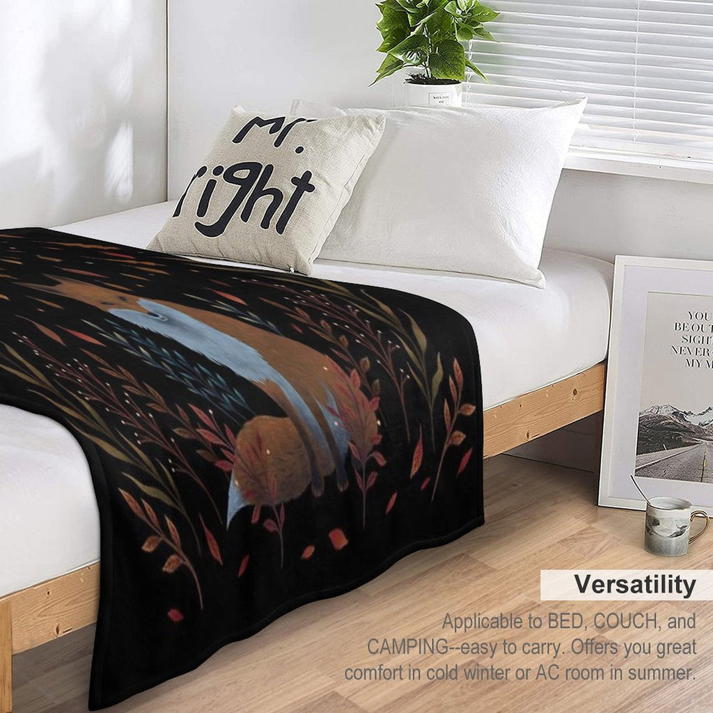 Autumn Fox Wrinkle-free Throw Blanket