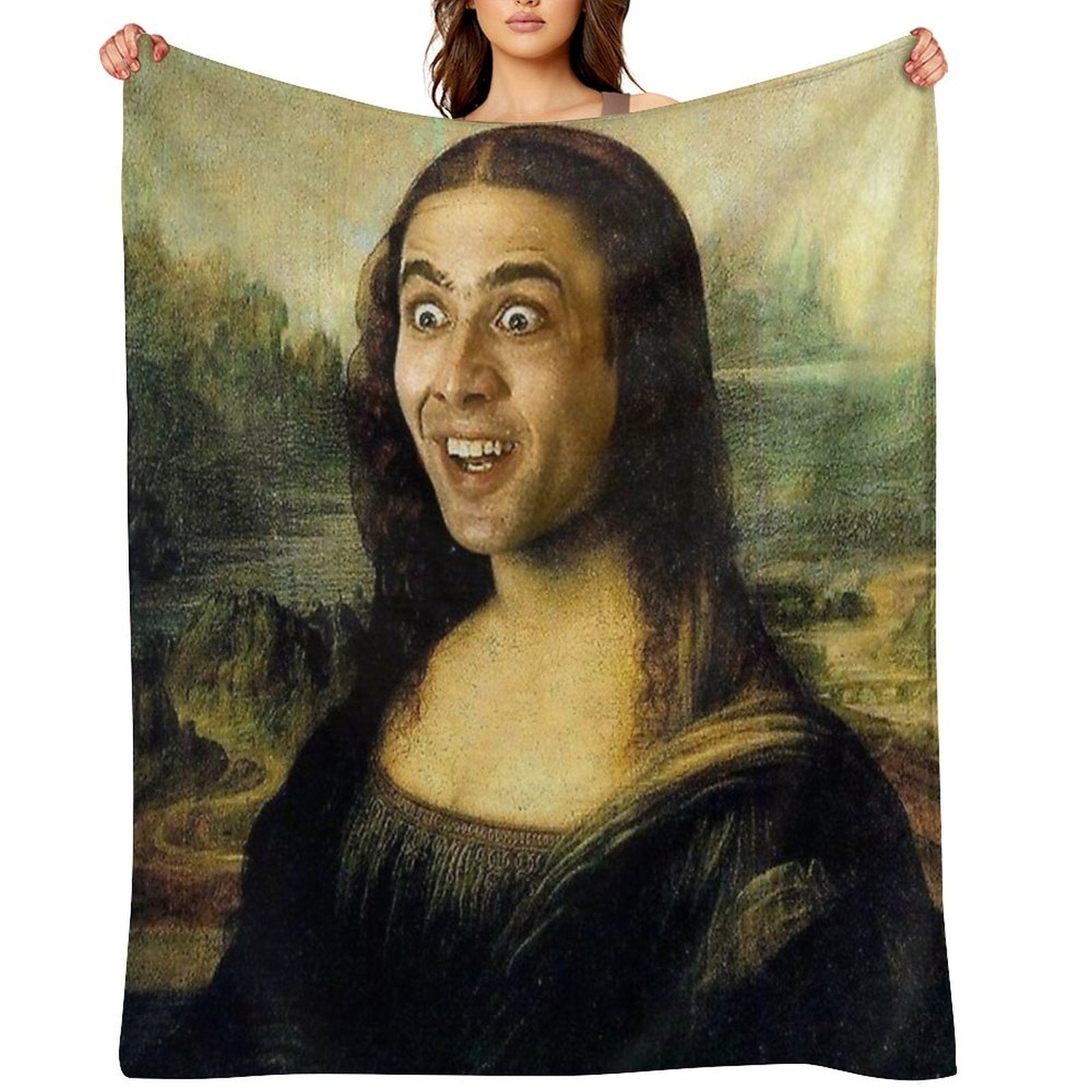 Nicolas Cage As The Mona Lisa All-season Throw Blanket