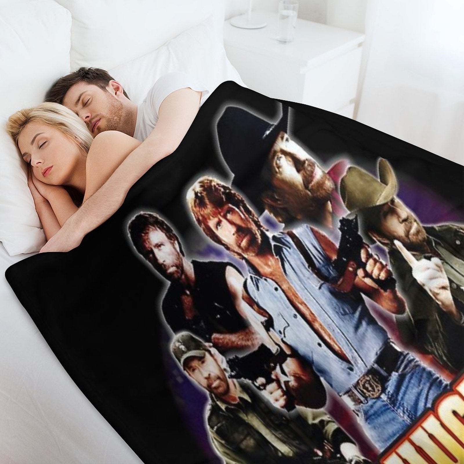 Chuck Norris GOAT Machine-washable Throw Blanket
