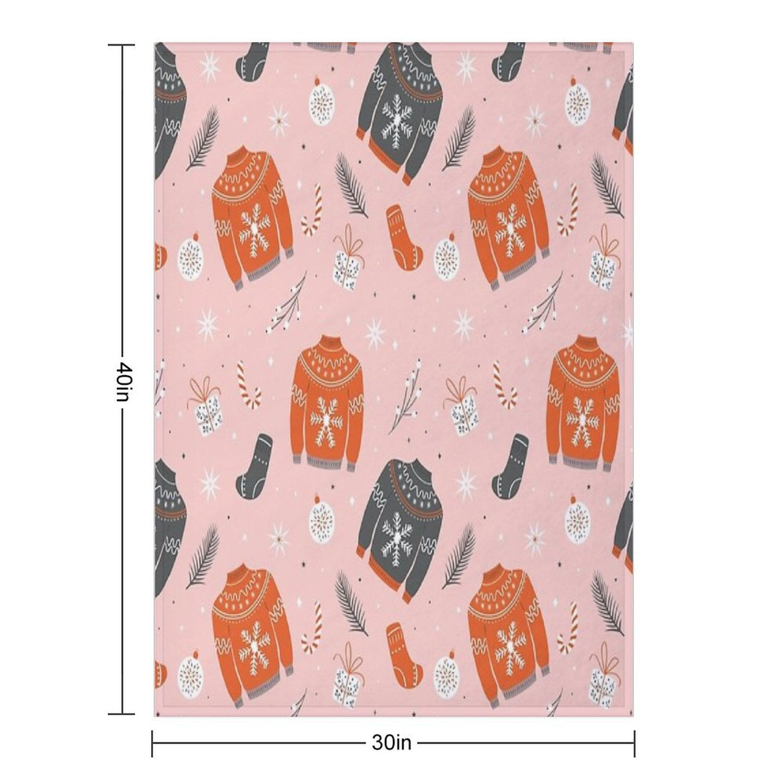 Christmas Sweater Pattern Pink Quick-dry Throw Blanket