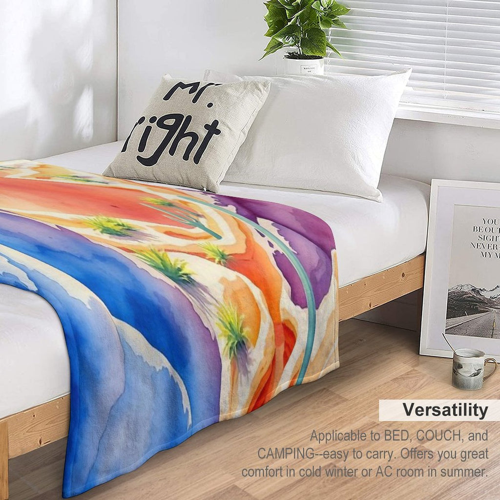 Vivid Painted Desert Canyon All-season Throw Blanket