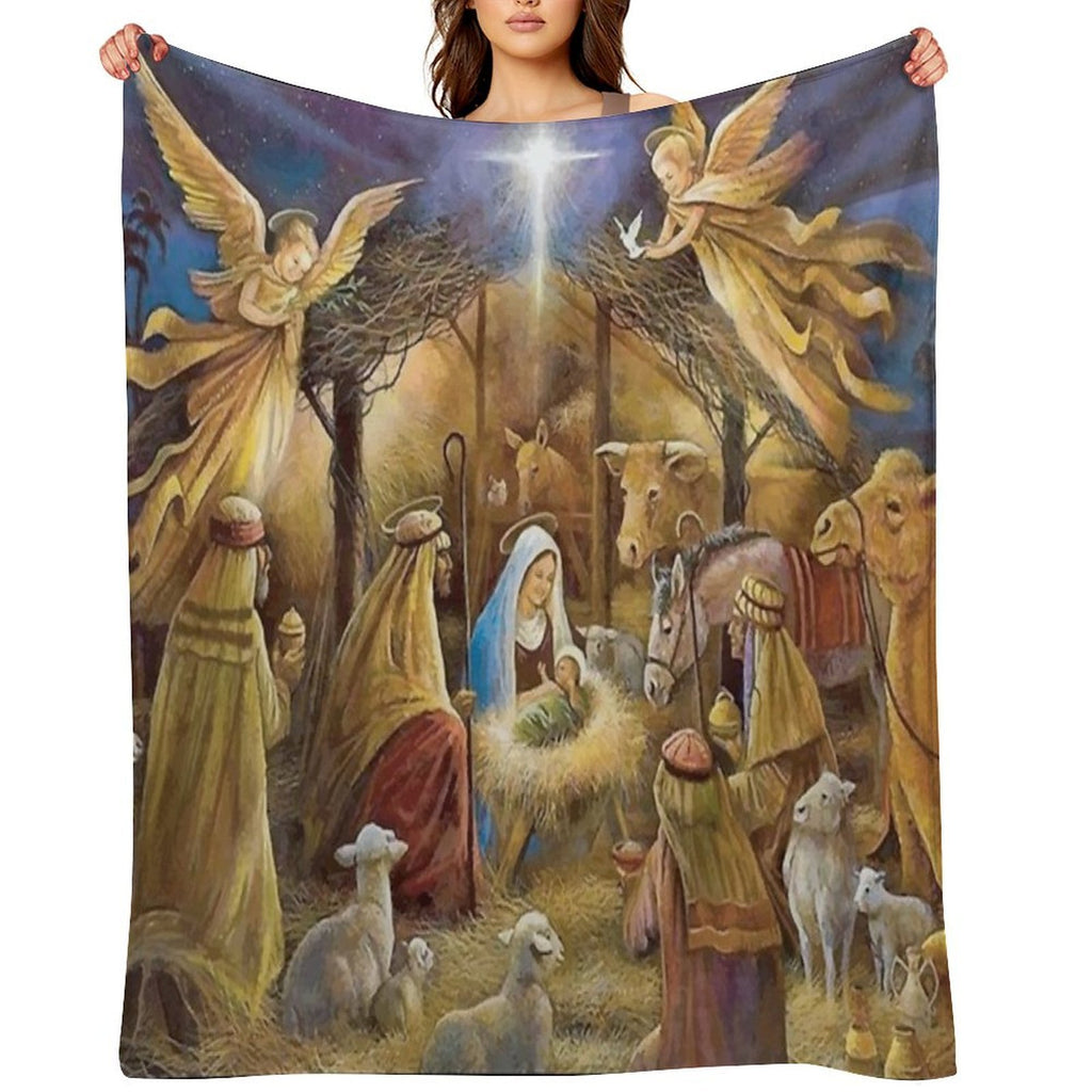 Christian Christmas Nativity Versatility Throw Blanket