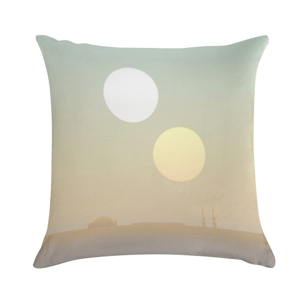Two Suns Soft Short Plush Fabric Throw Pillow