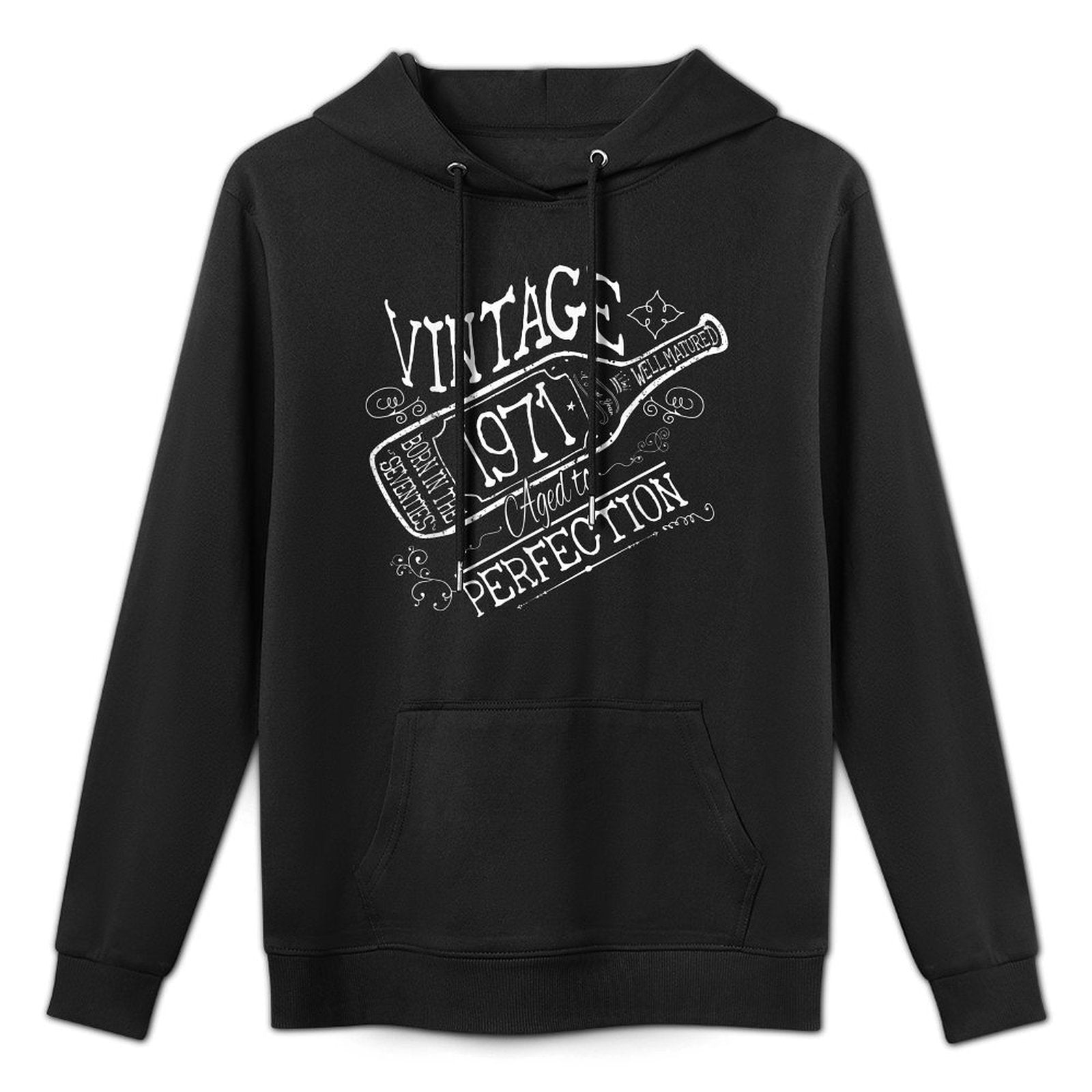 Cute Wine 50th Birthday Gift For Her 1971 Aged To Perfection Moisture-Wicking Hoodie