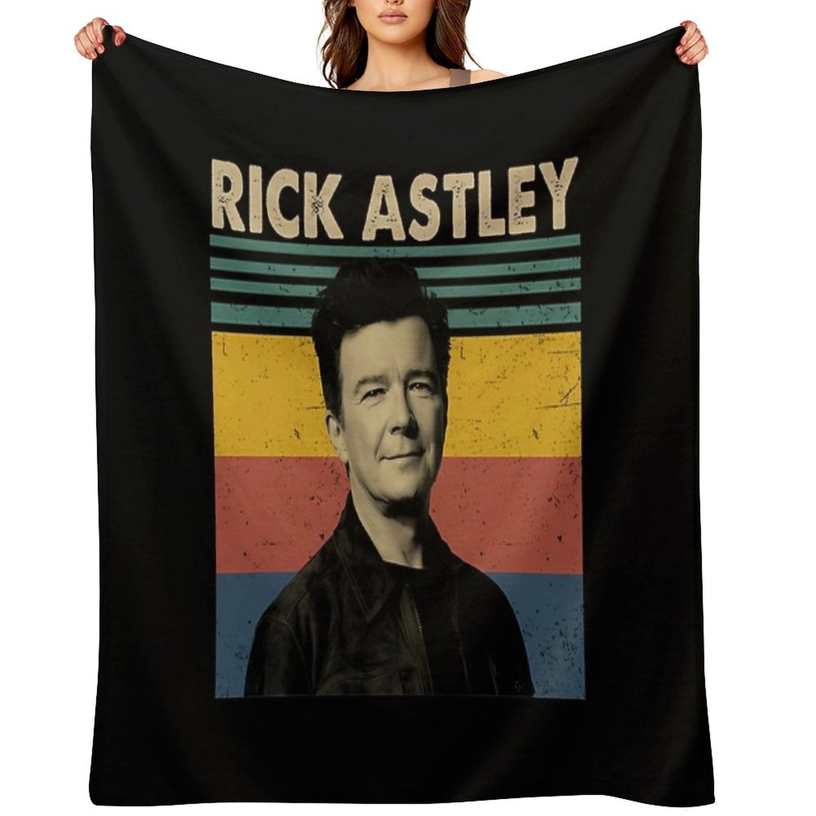 Rick Astley Music Retro Vintage Plush Throw Blanket