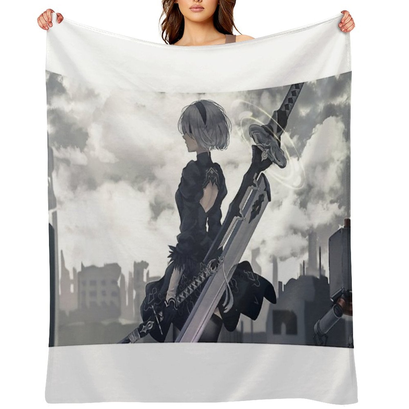 Nier Automata 2B Premium Throw Blanket