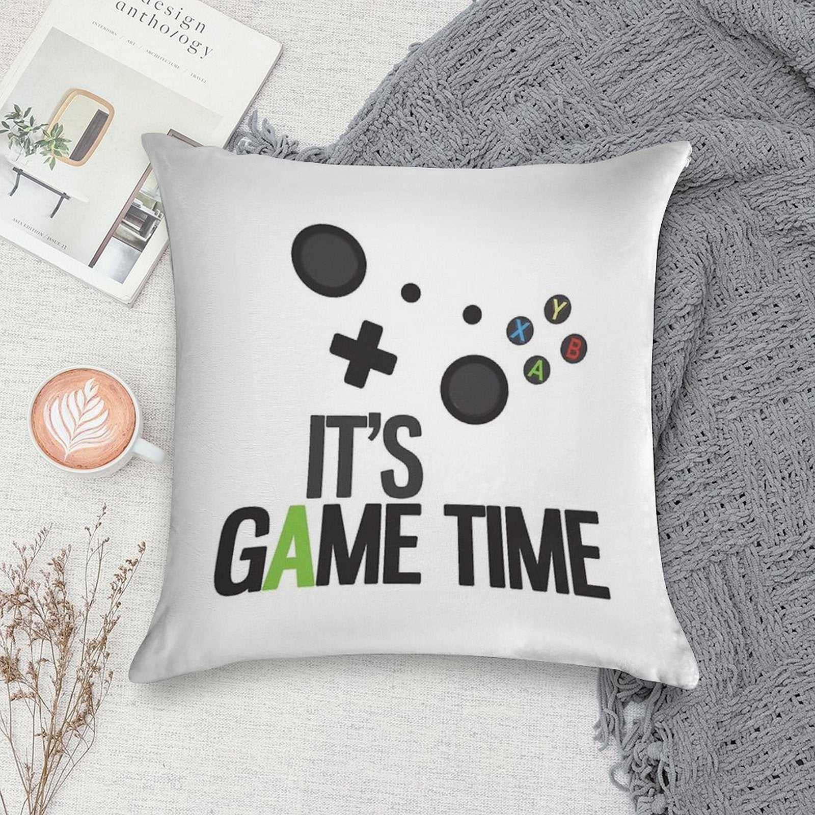It's Game Time Soft Shrink-Resistant Throw Pillow