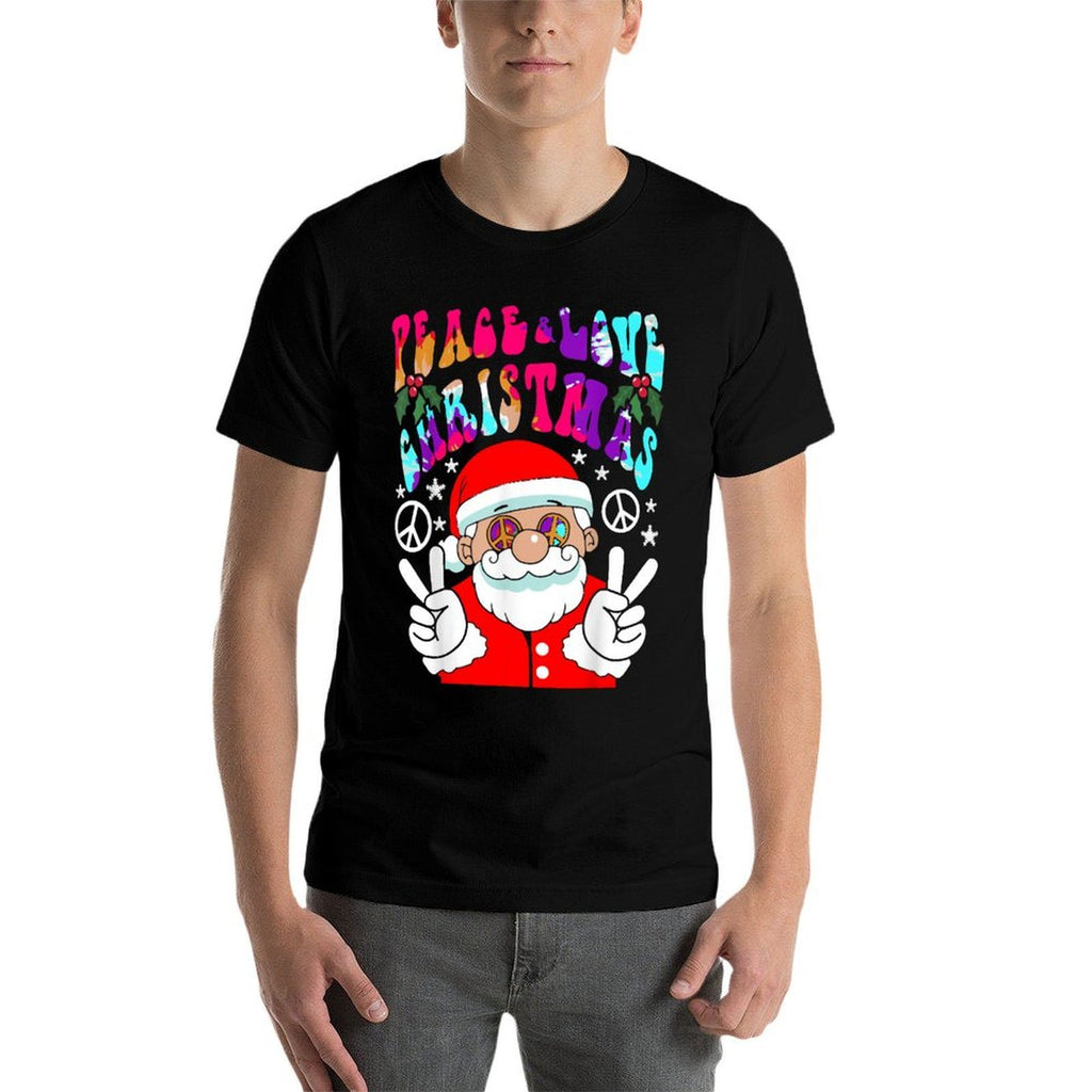 Hippie Santa Claus Peace And Love Tie Dye Groovys  Summer-ready Fabric T-Shirt
