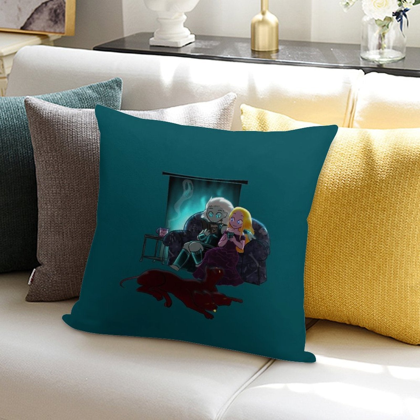 Cozy Winter Night Soft High-Density Material Throw Pillow