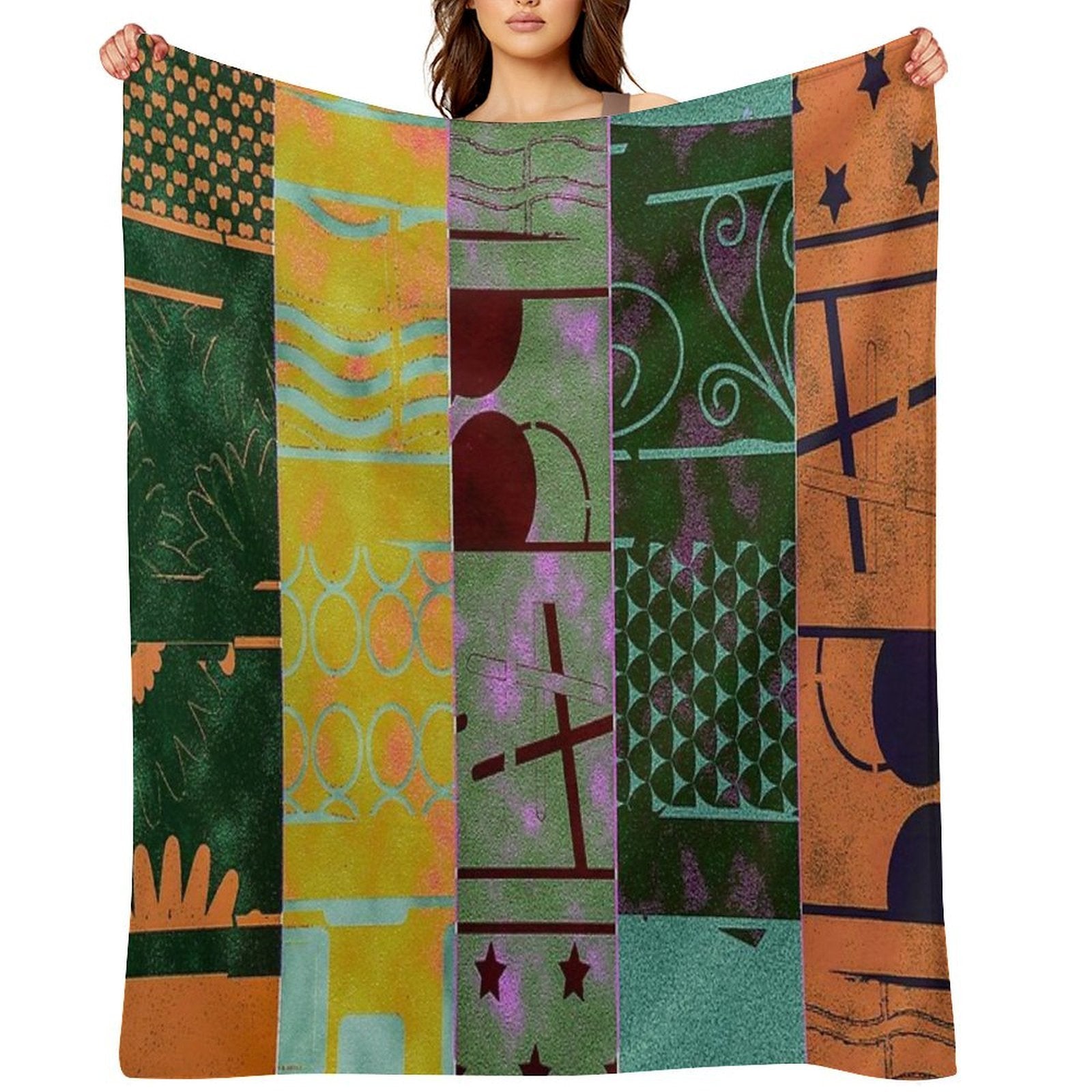 COLORFUL ABSTRACT STRIPE Velvety-soft Throw Blanket