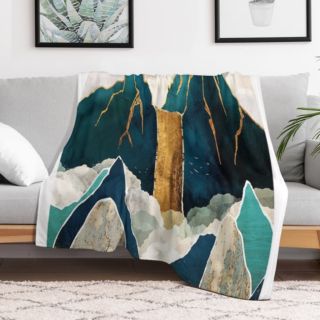Golden Waterfall Comfort Throw Blanket