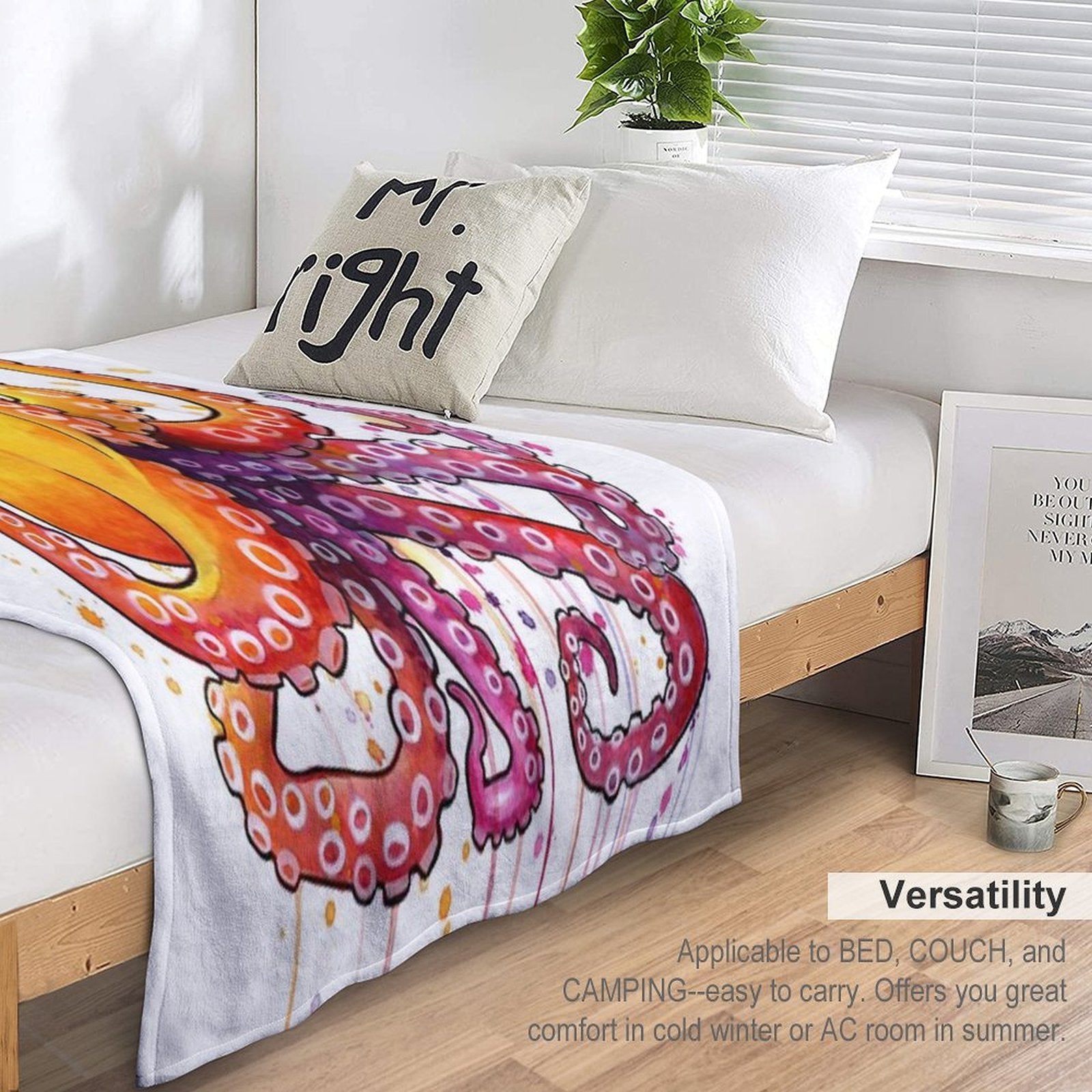 Octopus Sunrise Multi-functional Throw Blanket