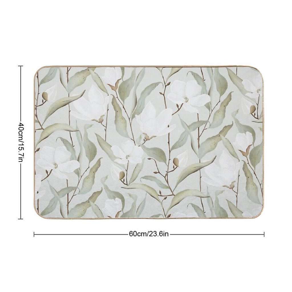 Magnolia Lane Floral Print  Easy Maintenance Bath Mat