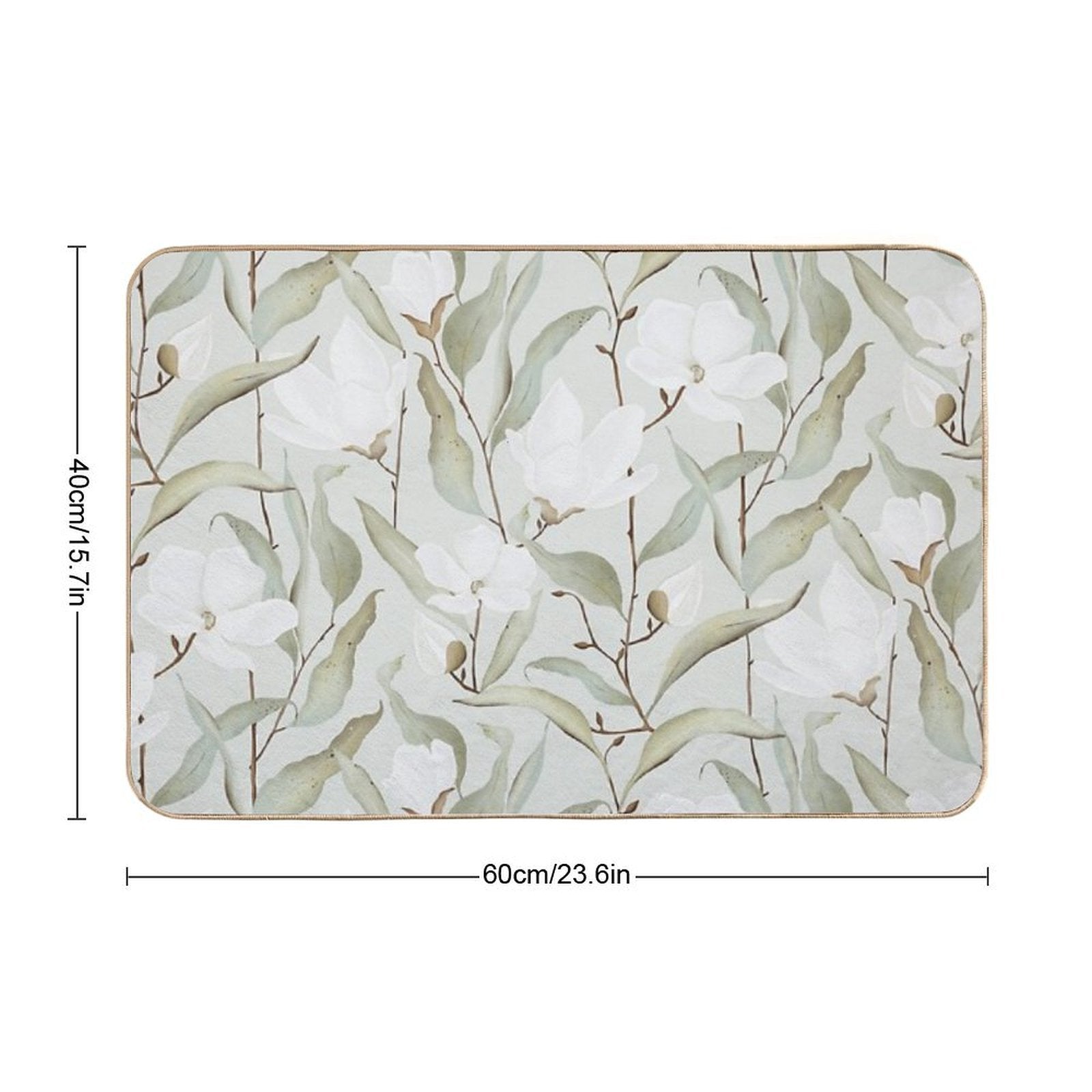 Magnolia Lane Floral Print  Easy Maintenance Bath Mat