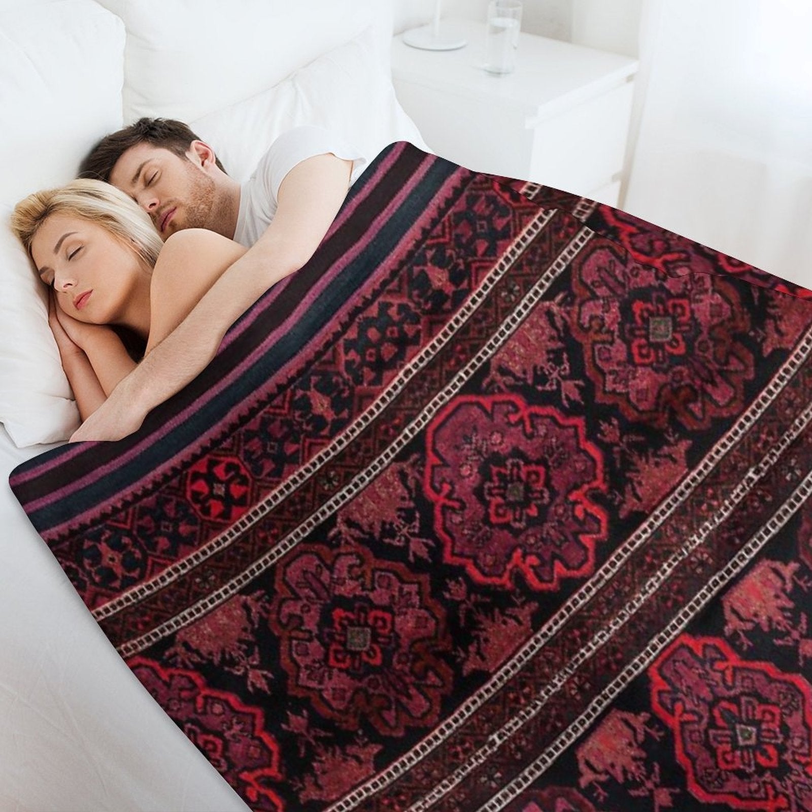 Traditional Moroccan Rug Artwork Comfort Throw Blanket