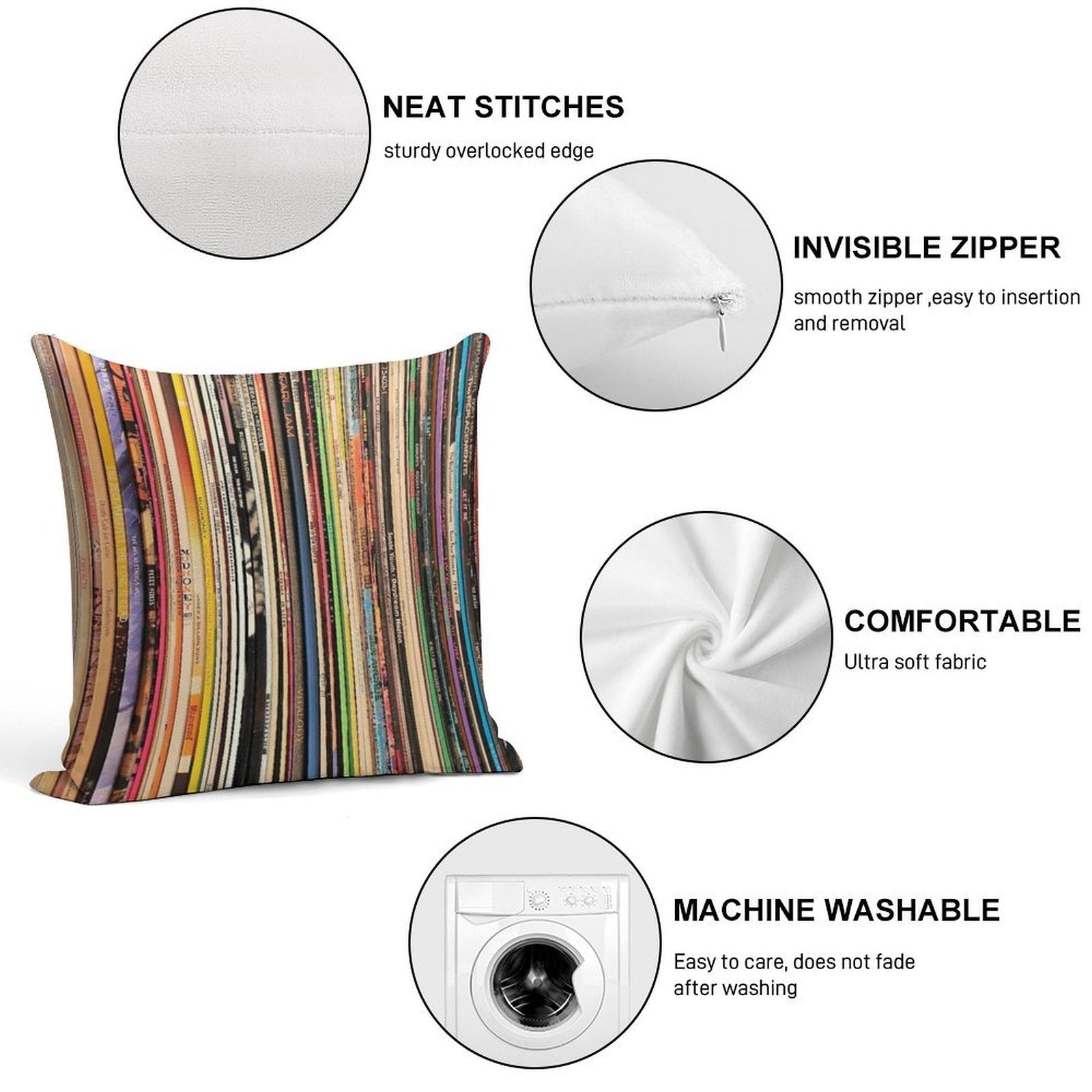 Record Collector Soft Ultra-Soft Texture Throw Pillow