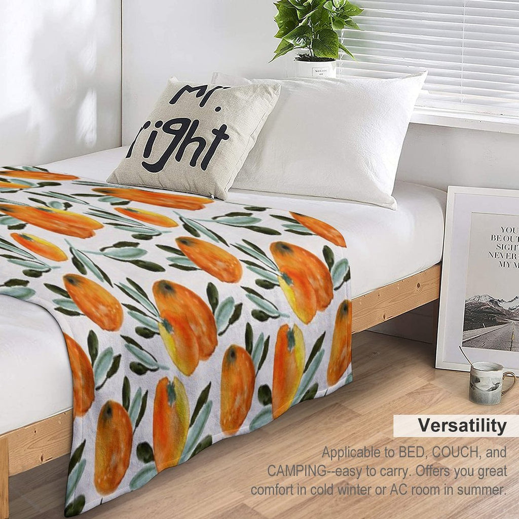 Sunny Orange Sustainable Throw Blanket
