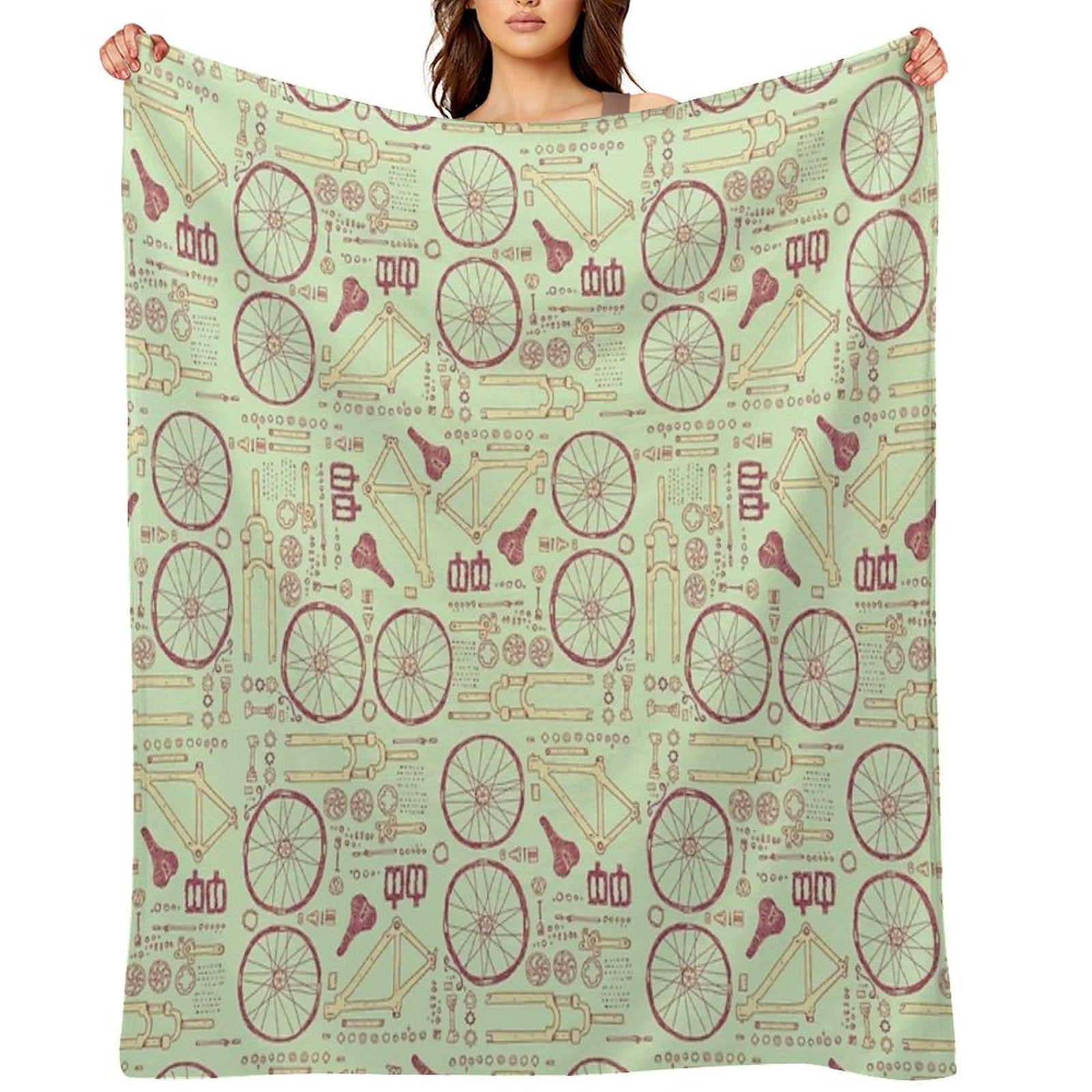 Bicycle Parts Compact Throw Blanket