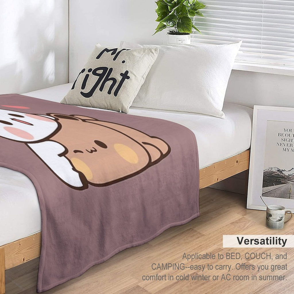 DuDu Bear And BuBu Panda’s Love Relaxing Moment Shrink-resistant Throw Blanket