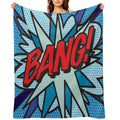 BANG Comic Book Pop Art Modern Fun Graphic Sustainable Throw Blanket