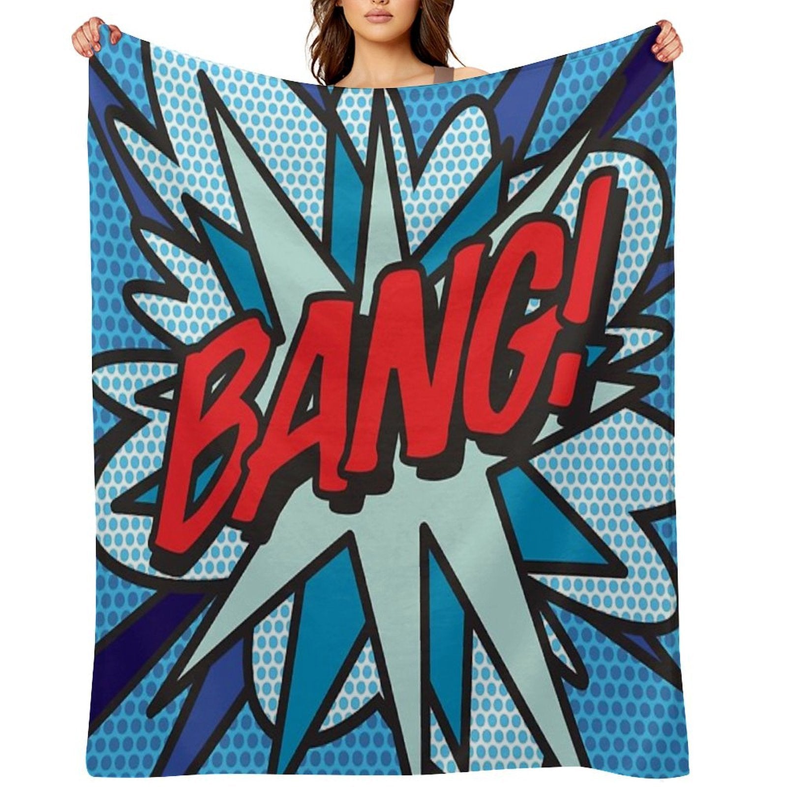 BANG Comic Book Pop Art Modern Fun Graphic Sustainable Throw Blanket