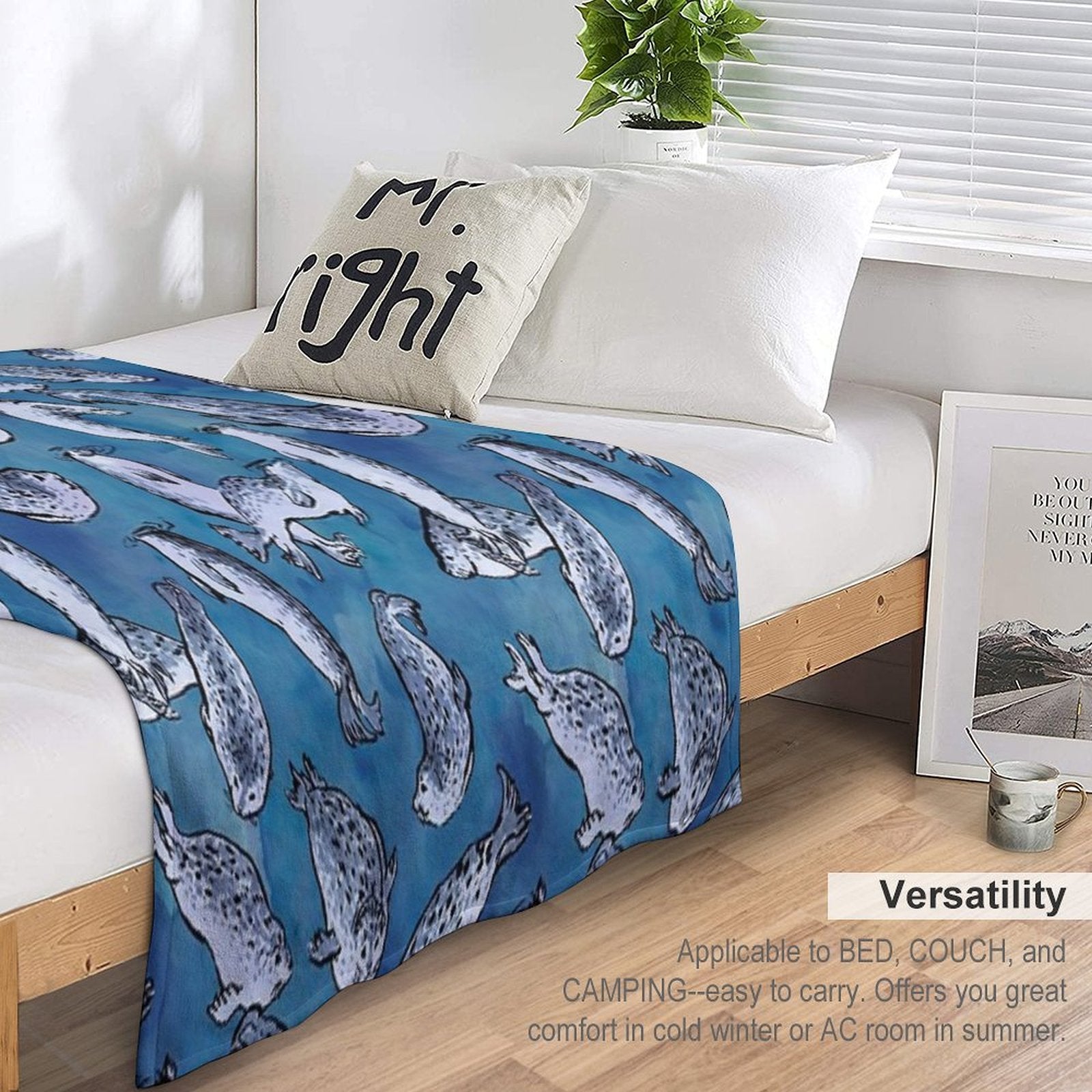 Harbor Seal Pattern Comfort Throw Blanket