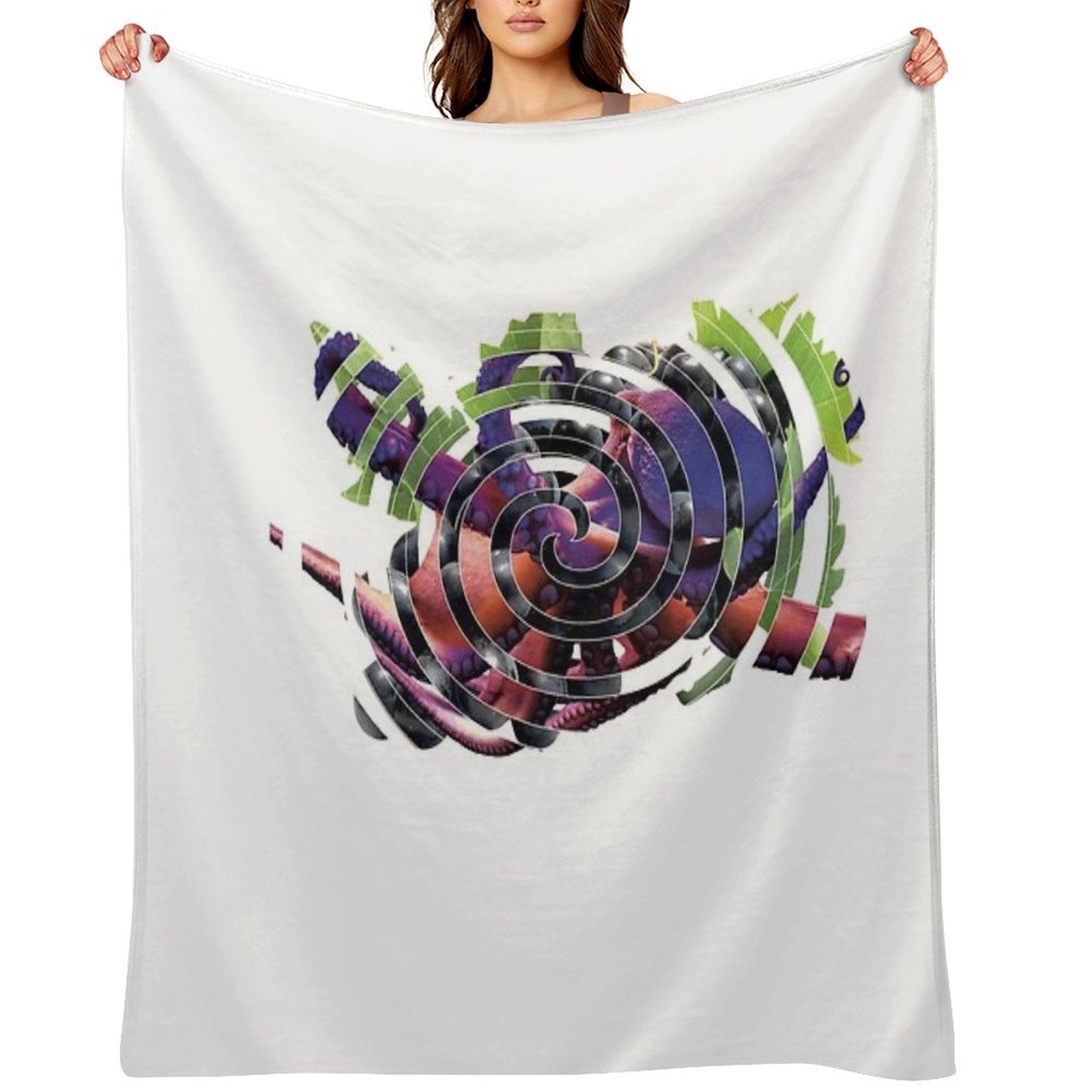 Octopus Grape °1 Sustainable Throw Blanket