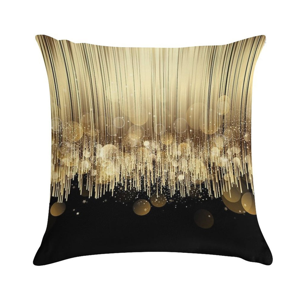 Black And Gold Soft Gift Ready Throw Pillow