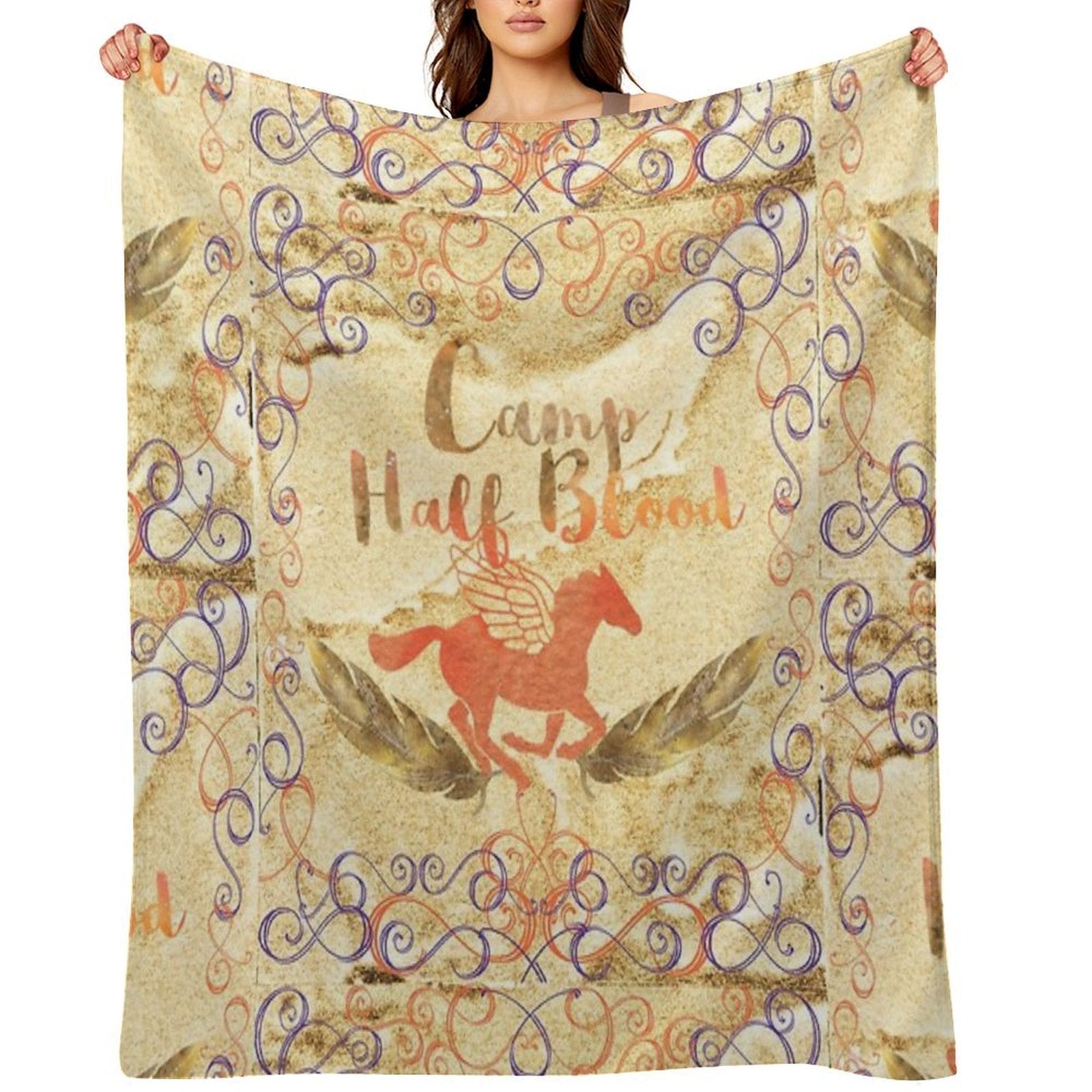 Camp Half Blood on Gold V2 Quick-dry Throw Blanket