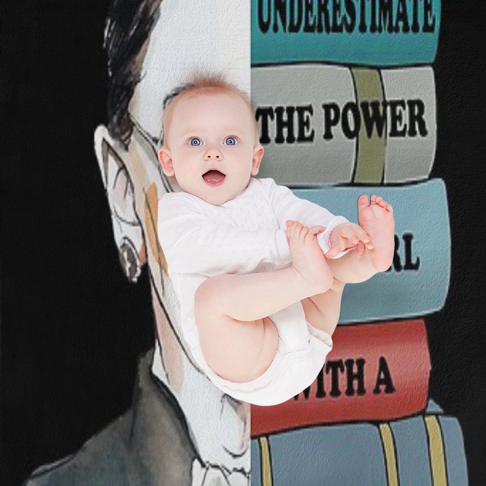 Notorious RBG Ruth Bader Ginsburg Never UnderEstimate The Power of A Girl With A Book Feminist Gift Comfort Throw Blanket