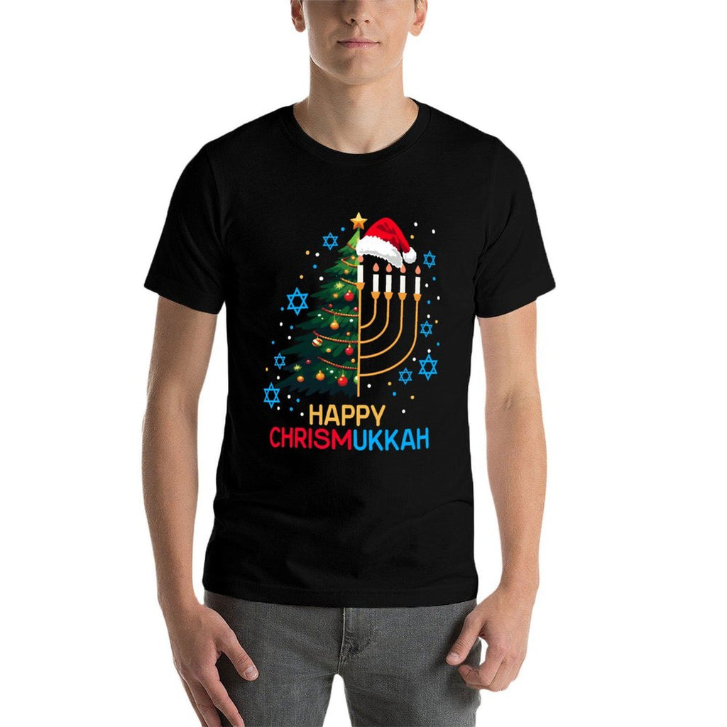 Happy Christmukkah Merry Christmas Hanukkah Jewish Festival  Easy-care T-Shirt