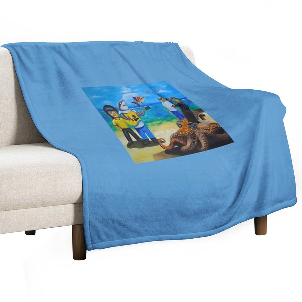 Go to The Sea with My Friends 03 Lightweight Throw Blanket