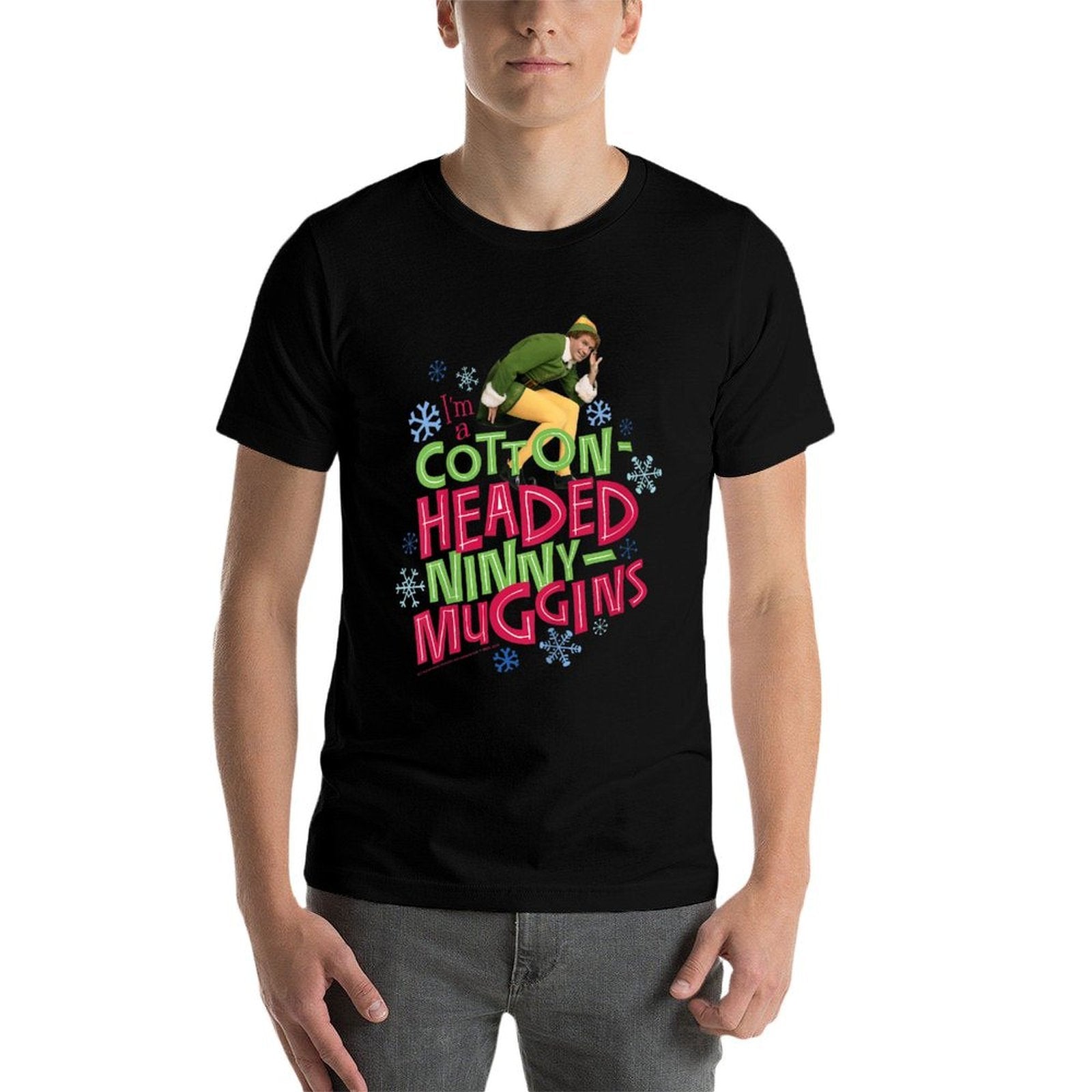 Kids Elf Buddy Cotton Headed Ninny Muggins Large Text  Polyester Blend T-Shirt