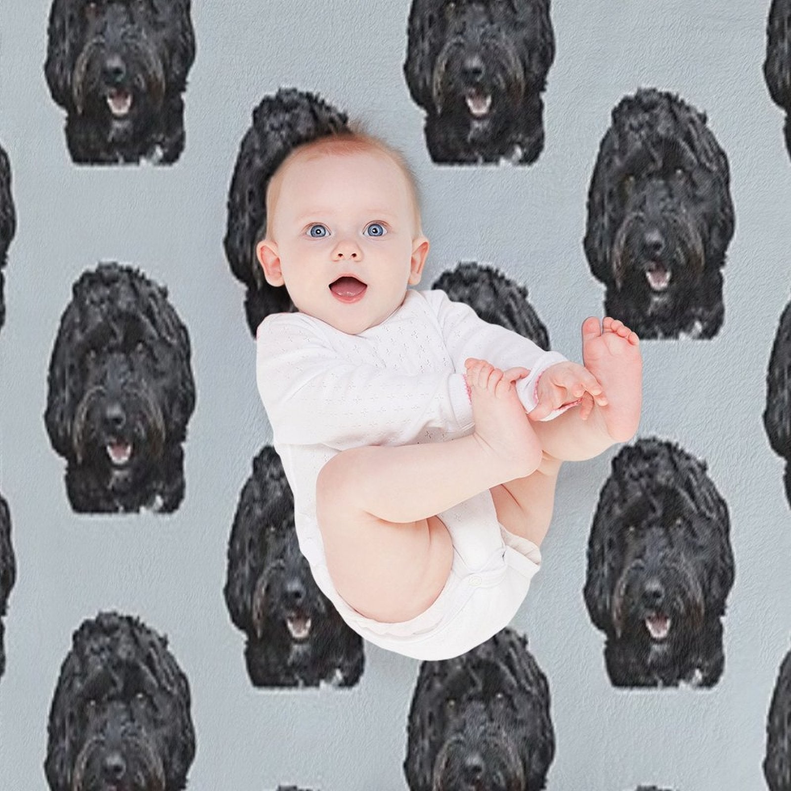 Black Doodle  Cockapoo Dog Compact Throw Blanket