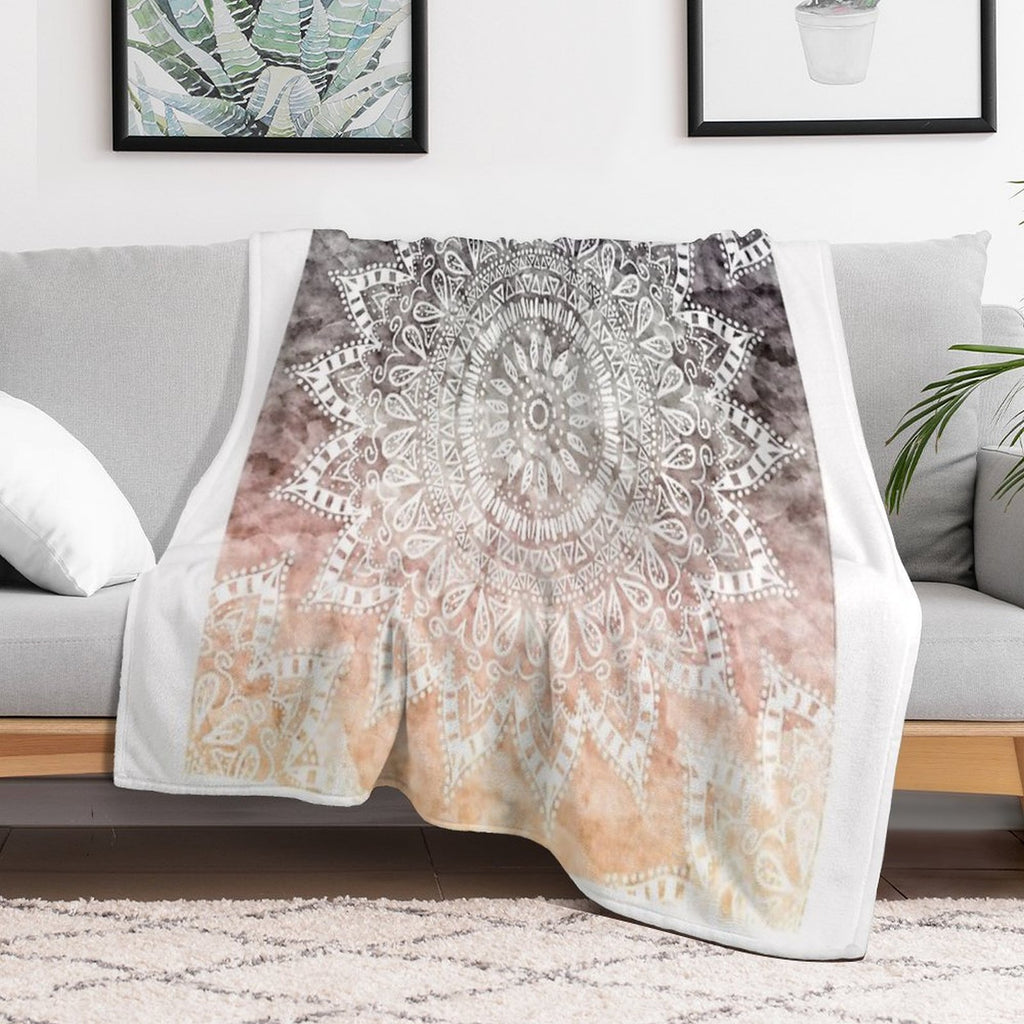 BOHEMIAN HYGGE MANDALA Durable Throw Blanket