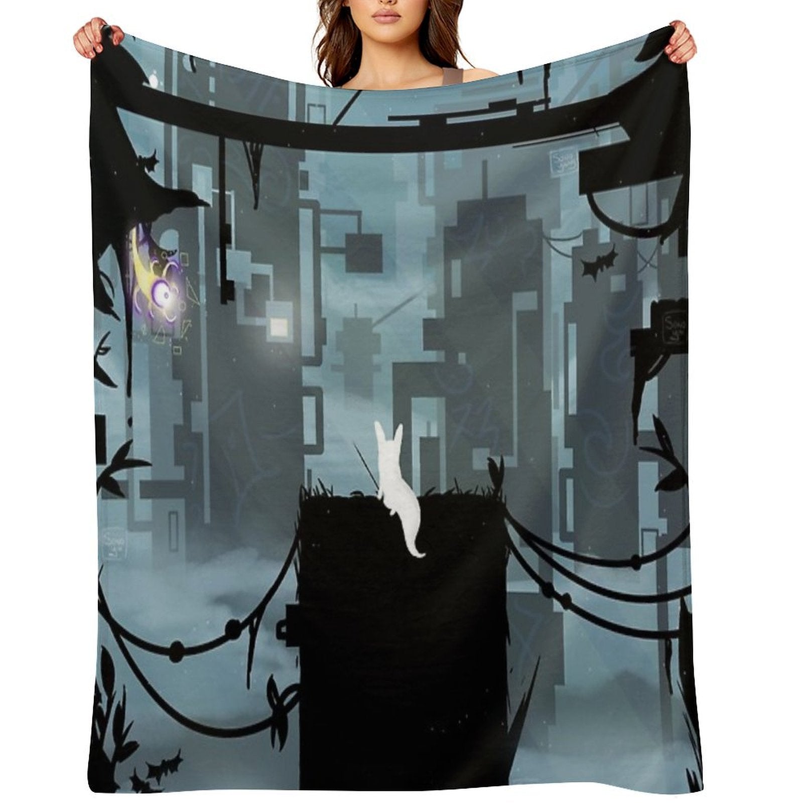Slugcat in The Fog Compact Throw Blanket