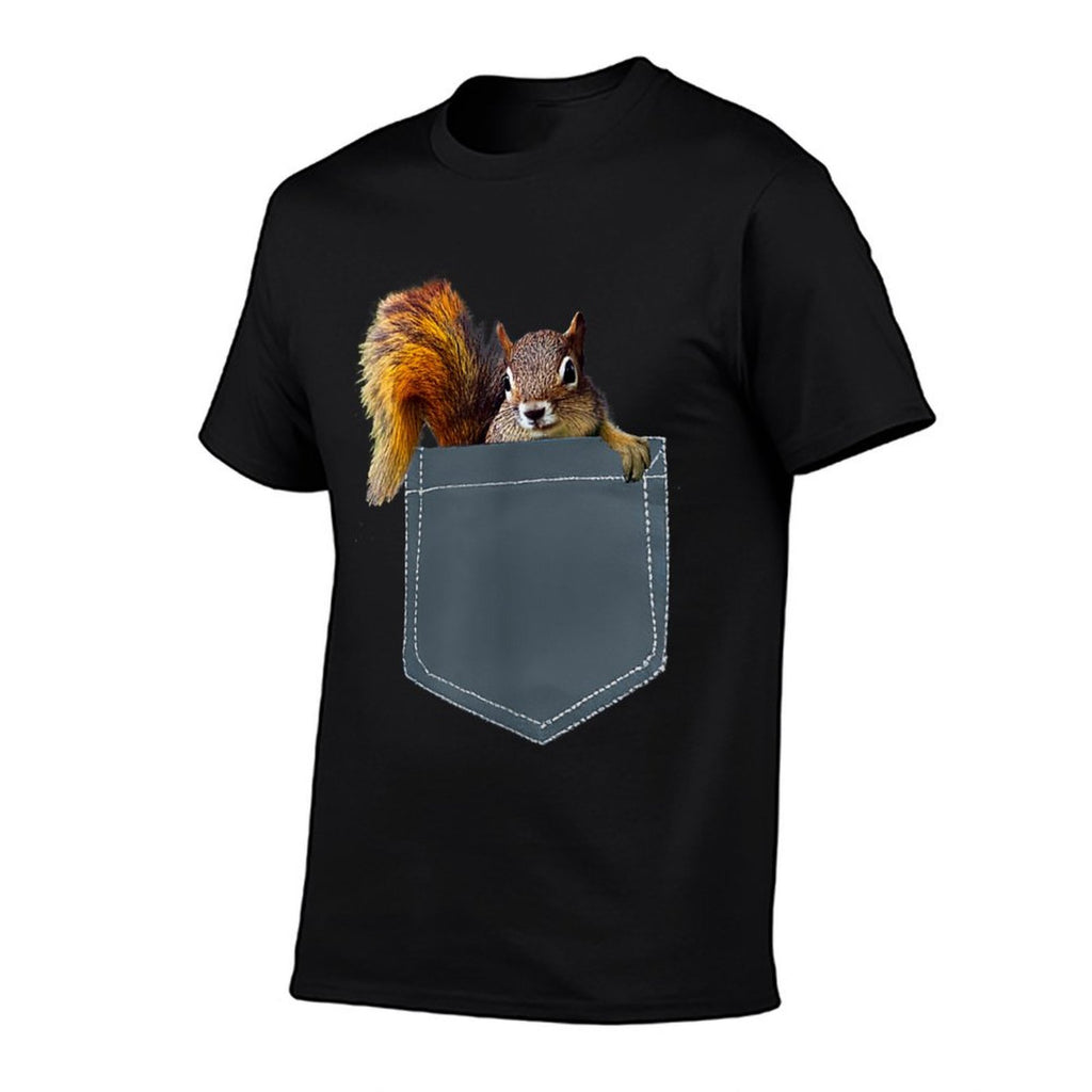 Cute Squirrel in Pocket for Men, Women, Kids  Eco-friendly Material T-Shirt