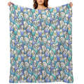 Blue Budgies Parakeet Pattern Multi-functional Throw Blanket