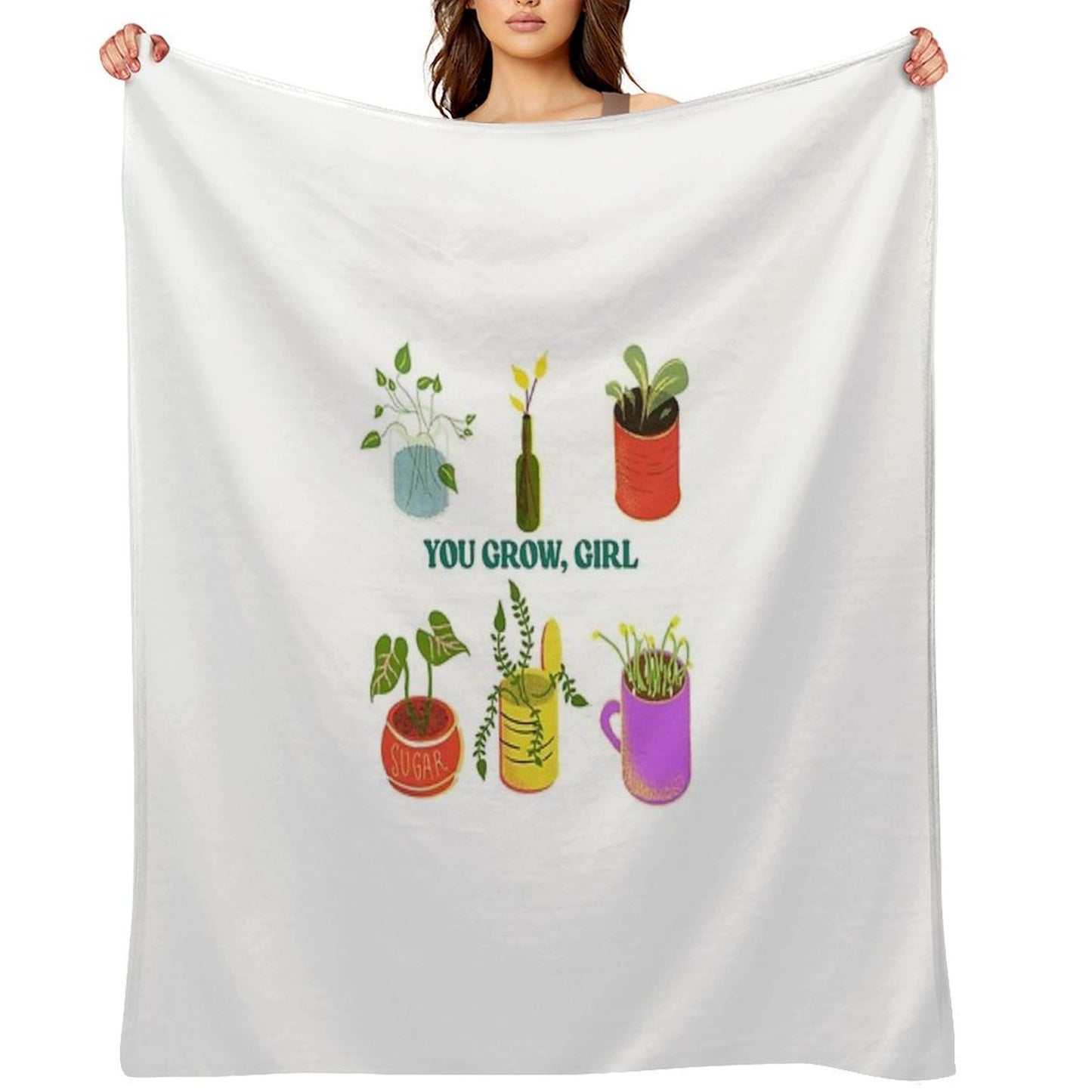 You Grow, Girl Shrink-resistant Throw Blanket