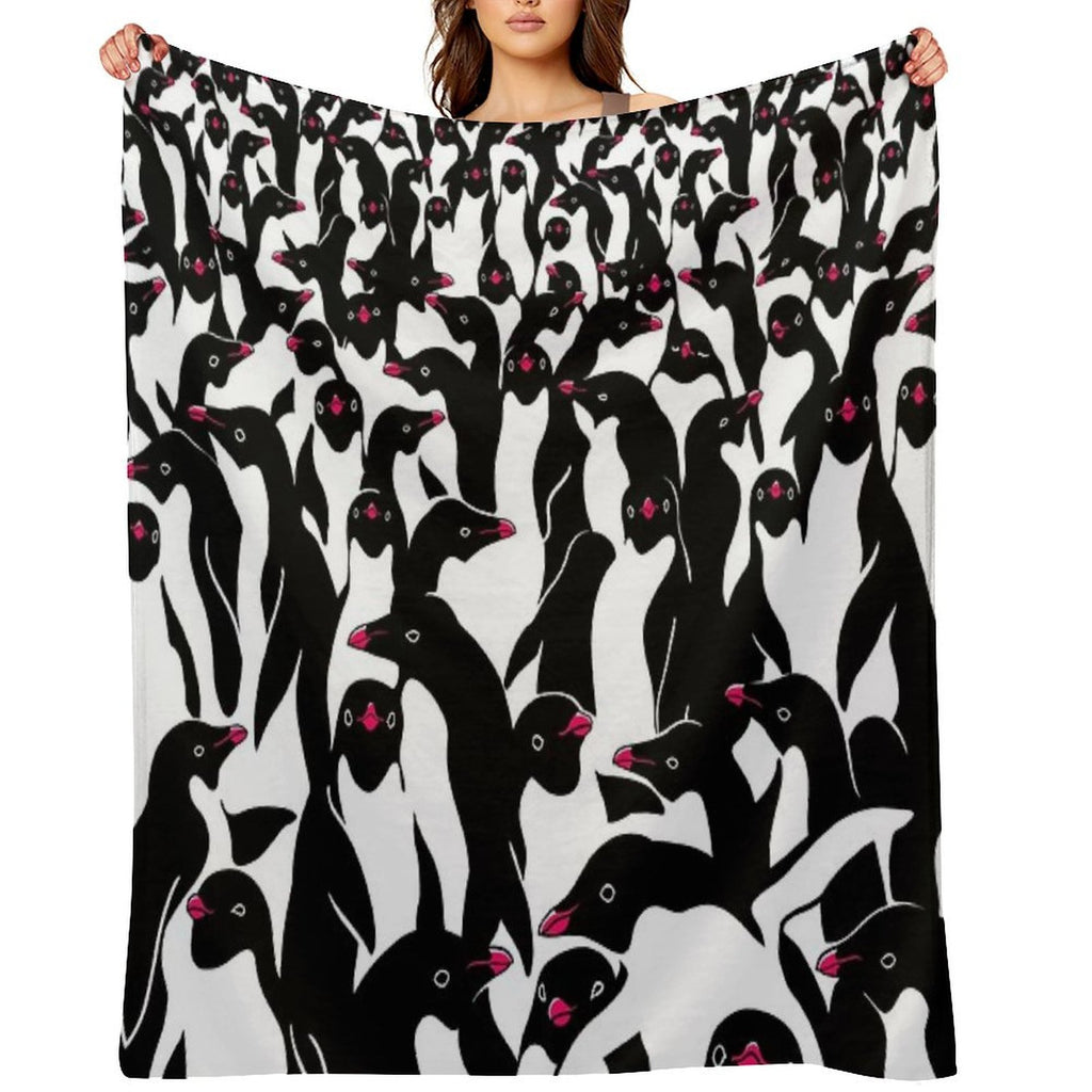Meanwhile Penguins II Travel-friendly Throw Blanket