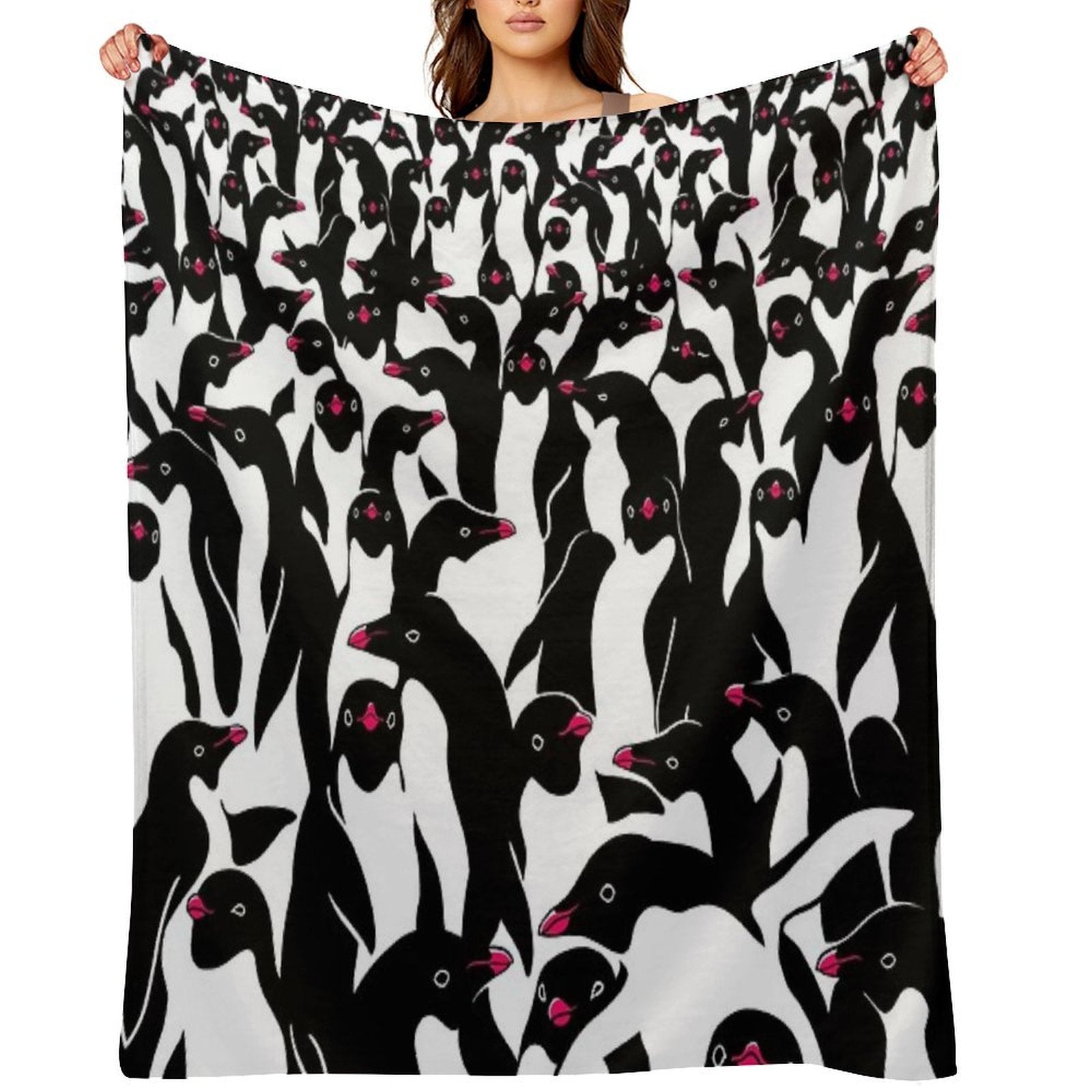Meanwhile Penguins II Travel-friendly Throw Blanket