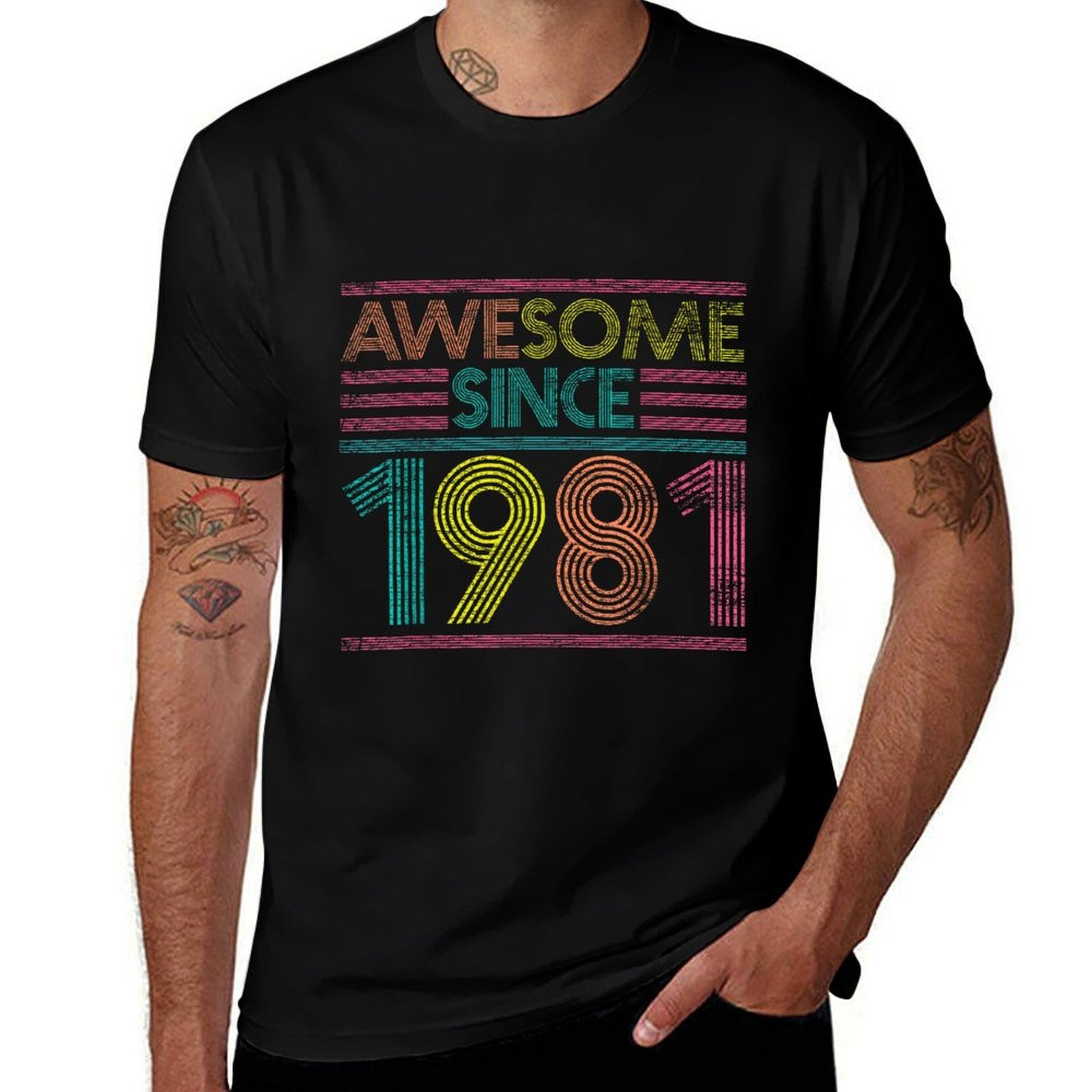 Awesome Since 1981 43rd Birthday Gifts 43 Years Old  Vintage-inspired T-Shirt