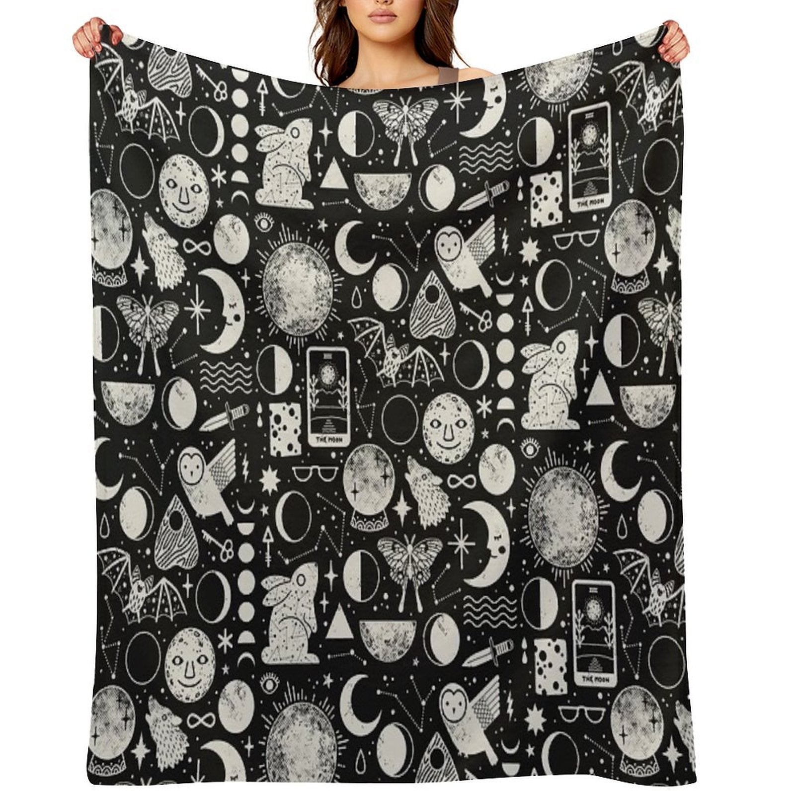 Lunar Pattern Eclipse Sustainable Throw Blanket