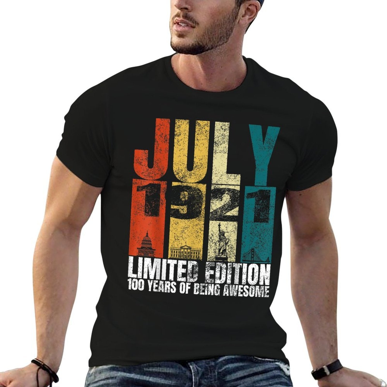 Vintage July 1921 Bday Costume 100 Years Old 100th Birthday  Graphic-printed T-Shirt