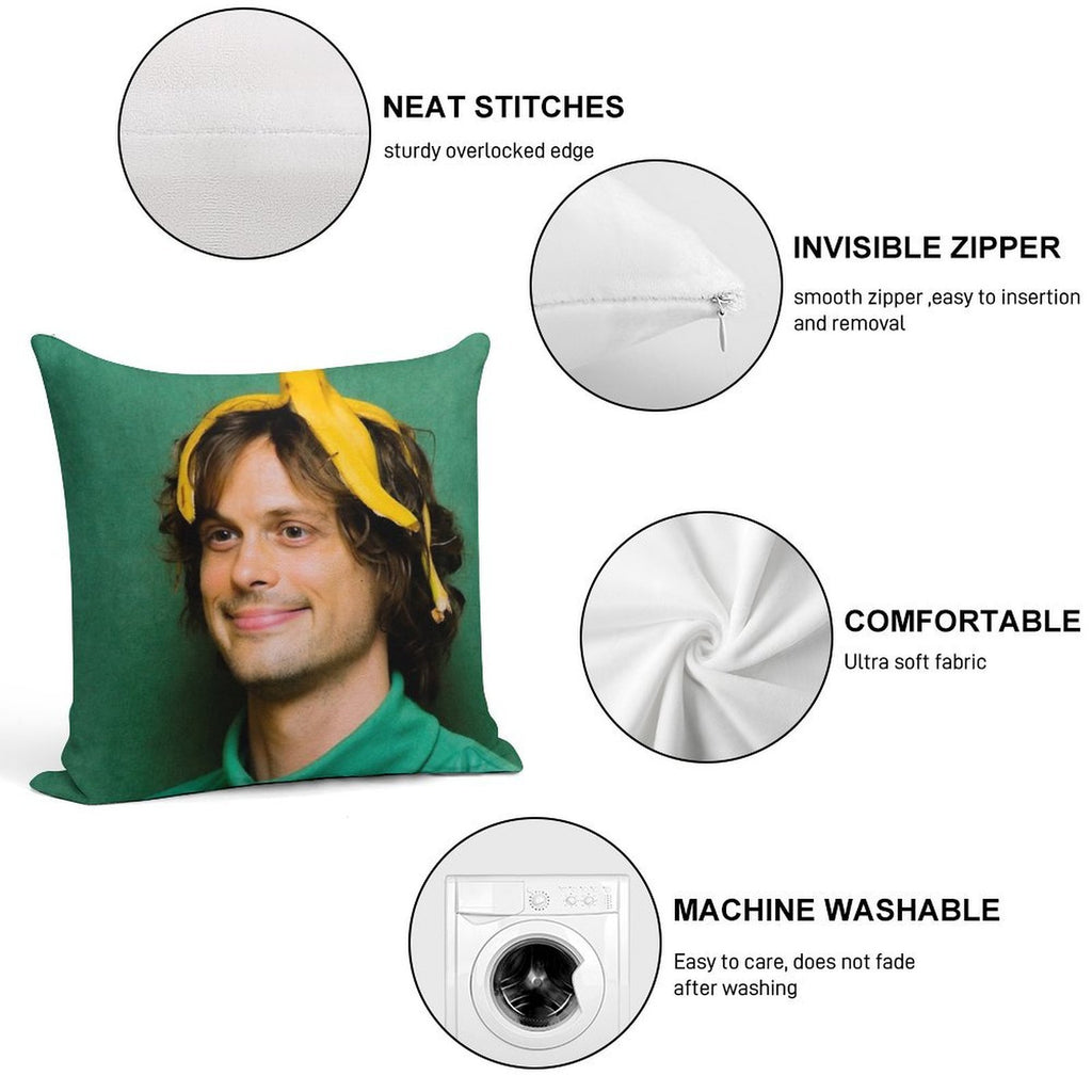 Matthew Gray Gubler with A Banana Soft Skin-Friendly Throw Pillow