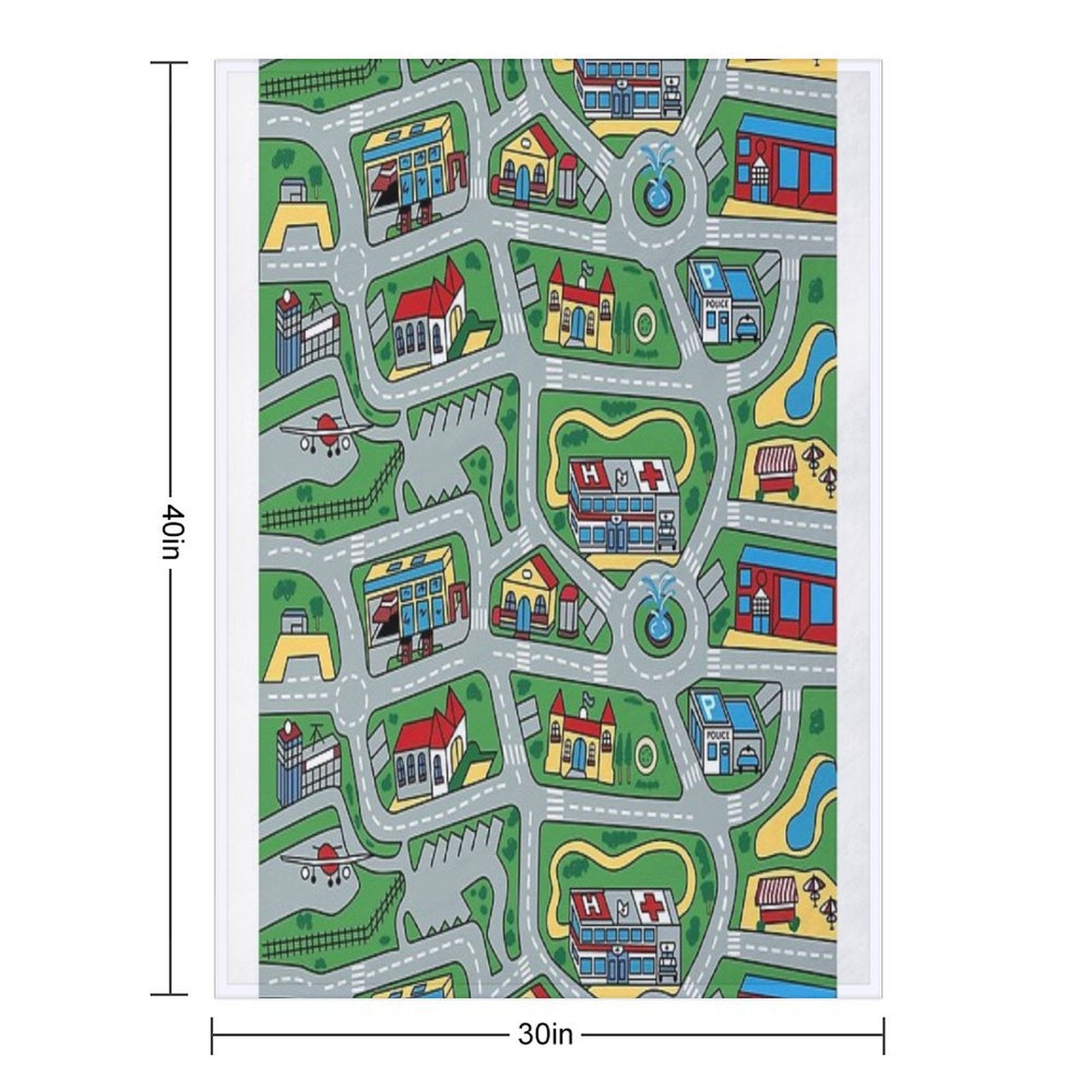 Car City Carpet Road Rug 90s Nostalgic Toy Premium Throw Blanket
